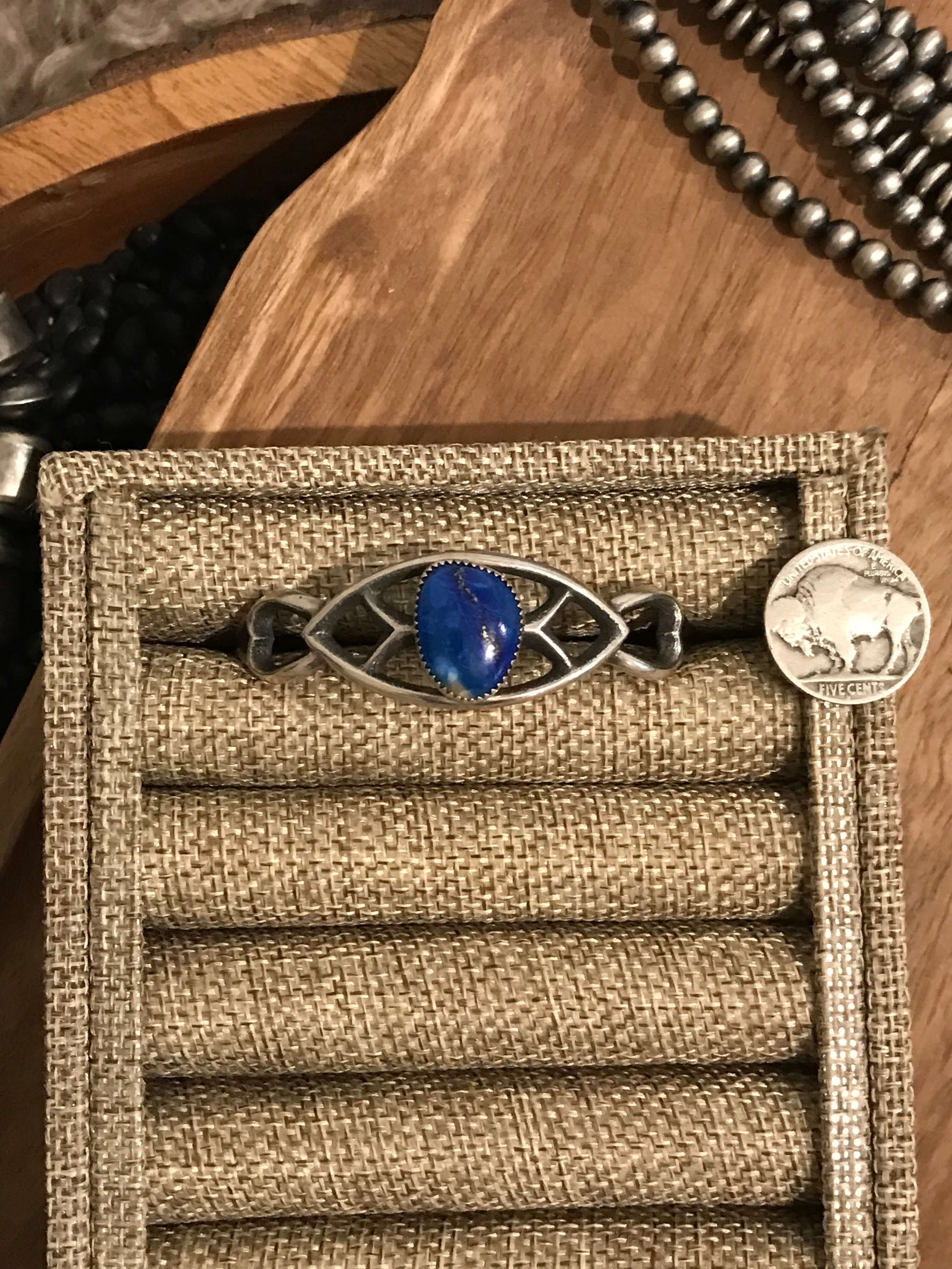 The Windsor Cuff in Lapis-Bracelets & Cuffs-Calli Co., Turquoise and Silver Jewelry, Native American Handmade, Zuni Tribe, Navajo Tribe, Brock Texas