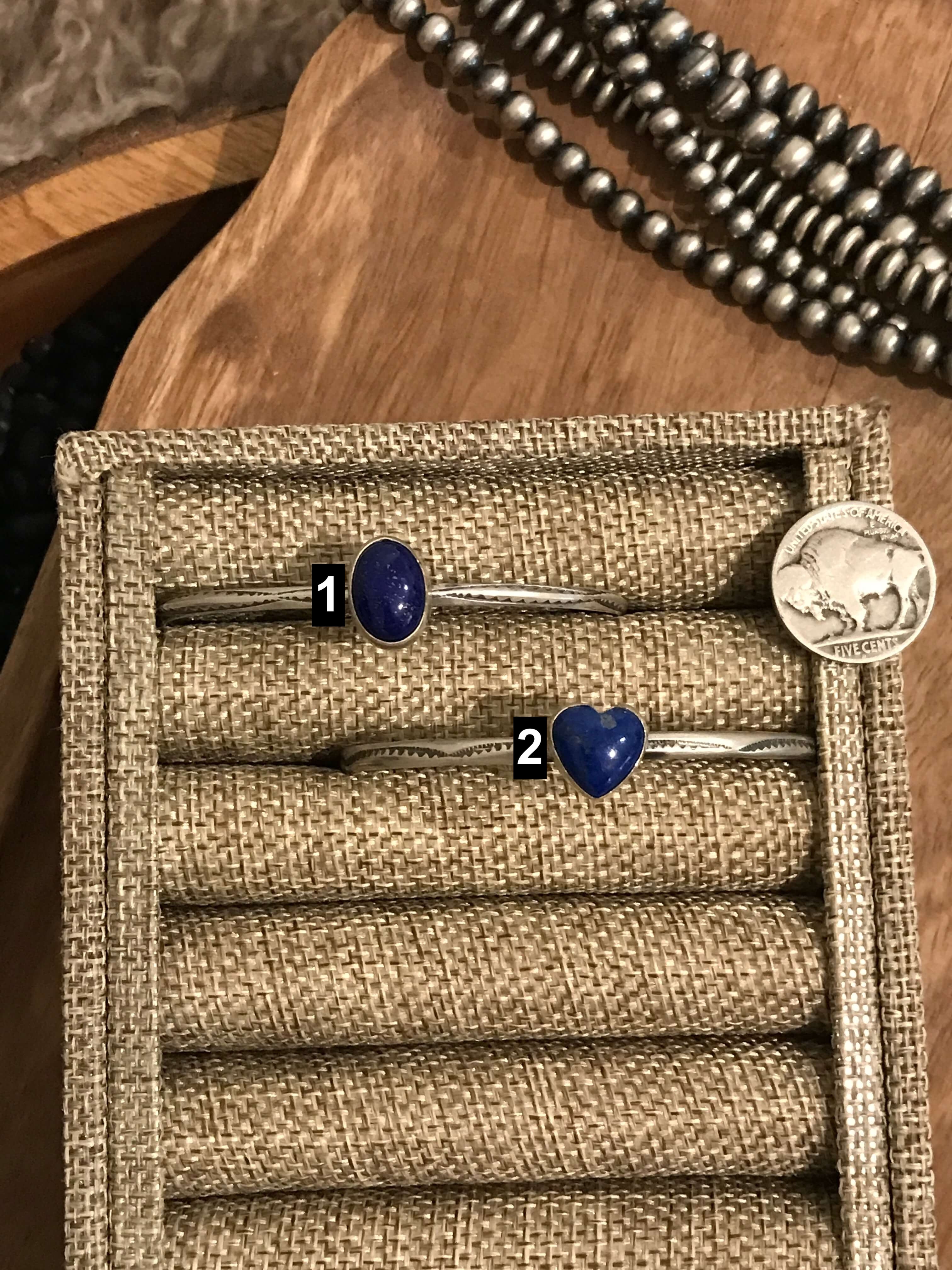 The Wingate Cuffs in Lapis-Bracelets & Cuffs-Calli Co., Turquoise and Silver Jewelry, Native American Handmade, Zuni Tribe, Navajo Tribe, Brock Texas