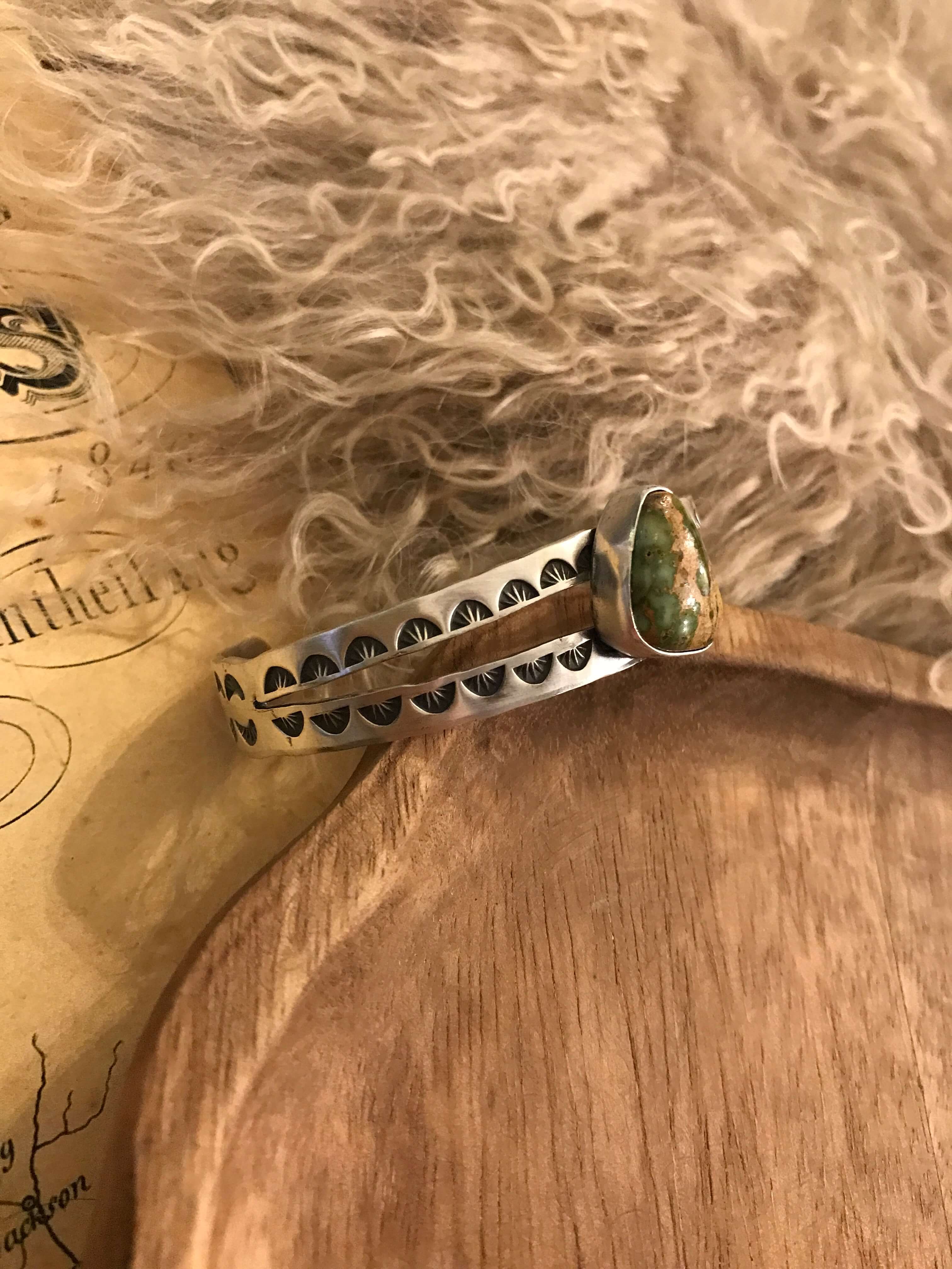 The Fresno Turquoise Cuff, 3-Bracelets & Cuffs-Calli Co., Turquoise and Silver Jewelry, Native American Handmade, Zuni Tribe, Navajo Tribe, Brock Texas