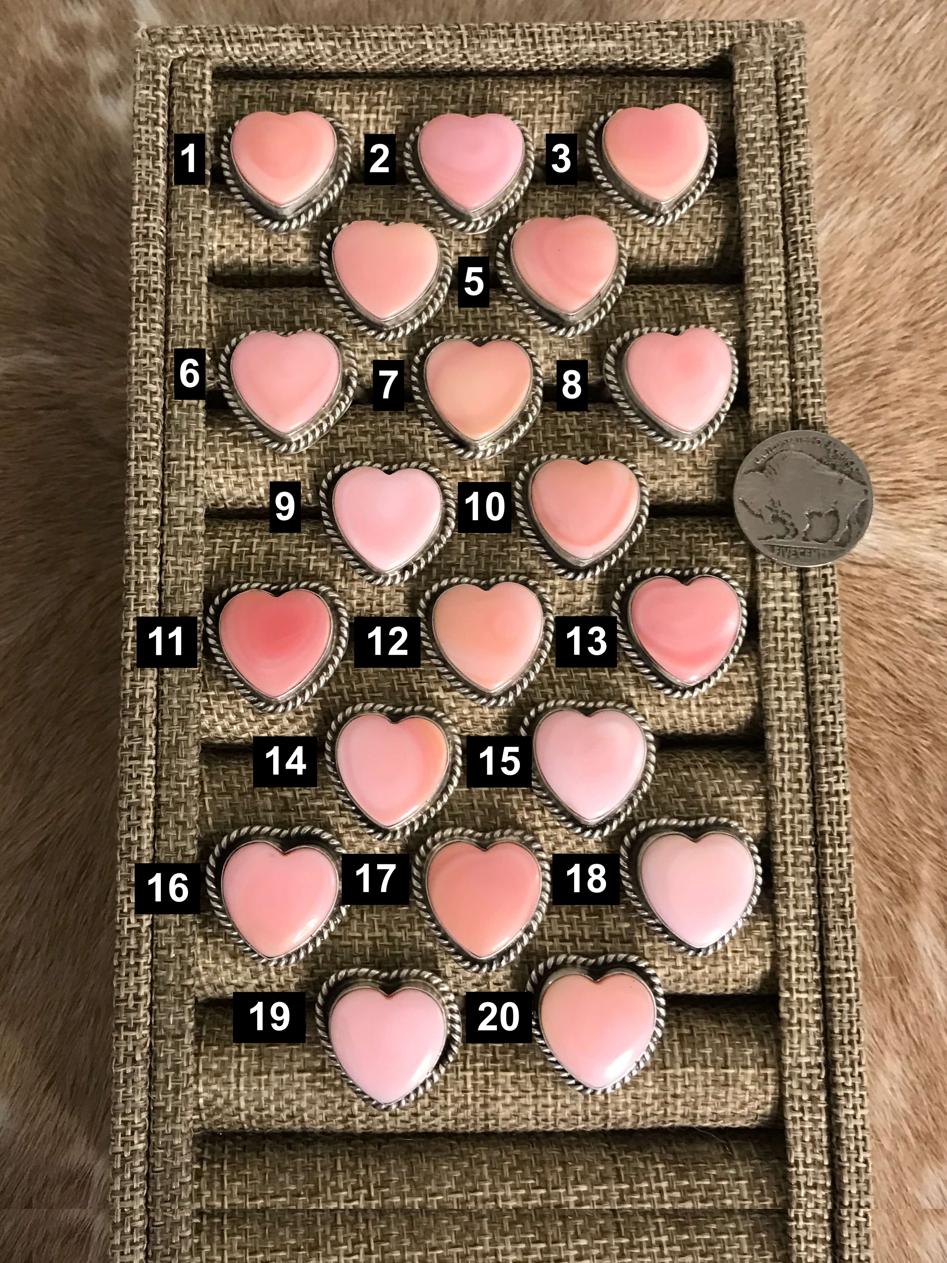 The Raleigh Adjustable Heart Rings-Rings-Calli Co., Turquoise and Silver Jewelry, Native American Handmade, Zuni Tribe, Navajo Tribe, Brock Texas