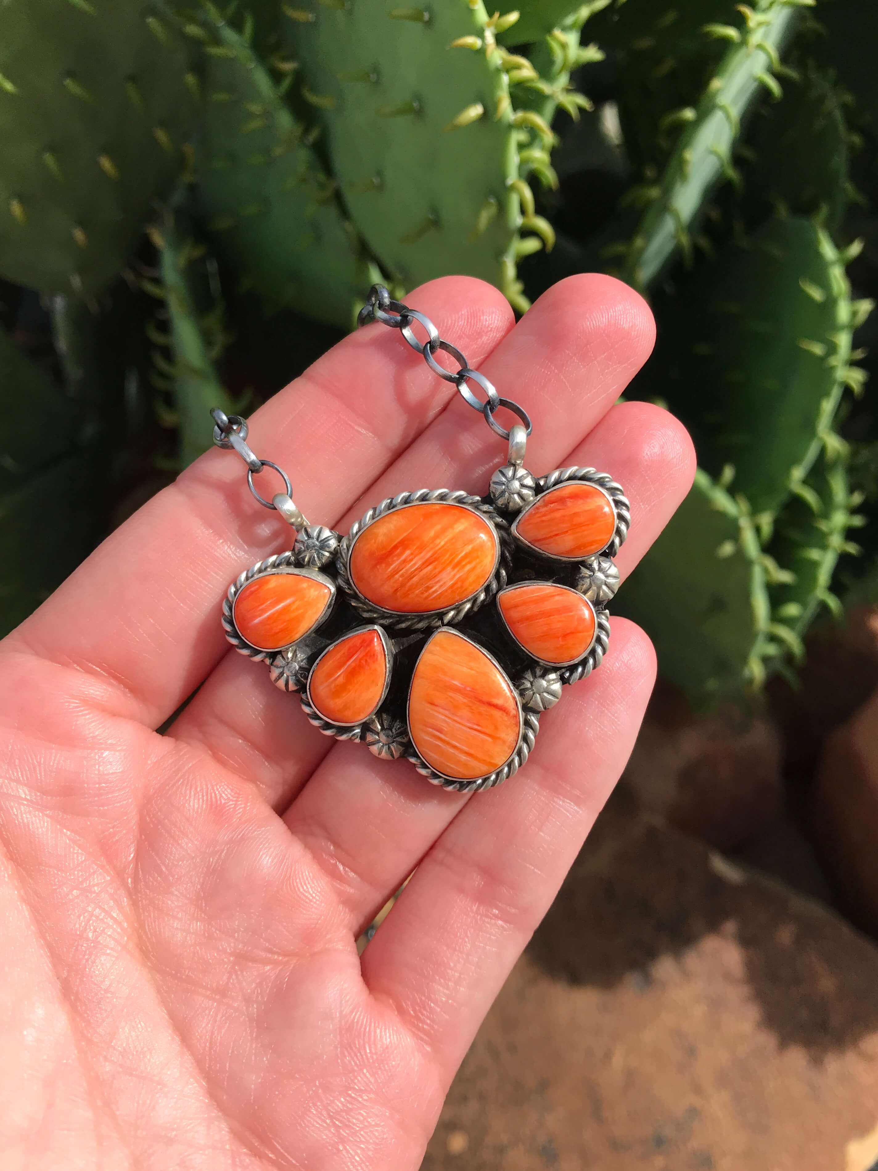 The Eastland Necklace, 5-Necklaces-Calli Co., Turquoise and Silver Jewelry, Native American Handmade, Zuni Tribe, Navajo Tribe, Brock Texas