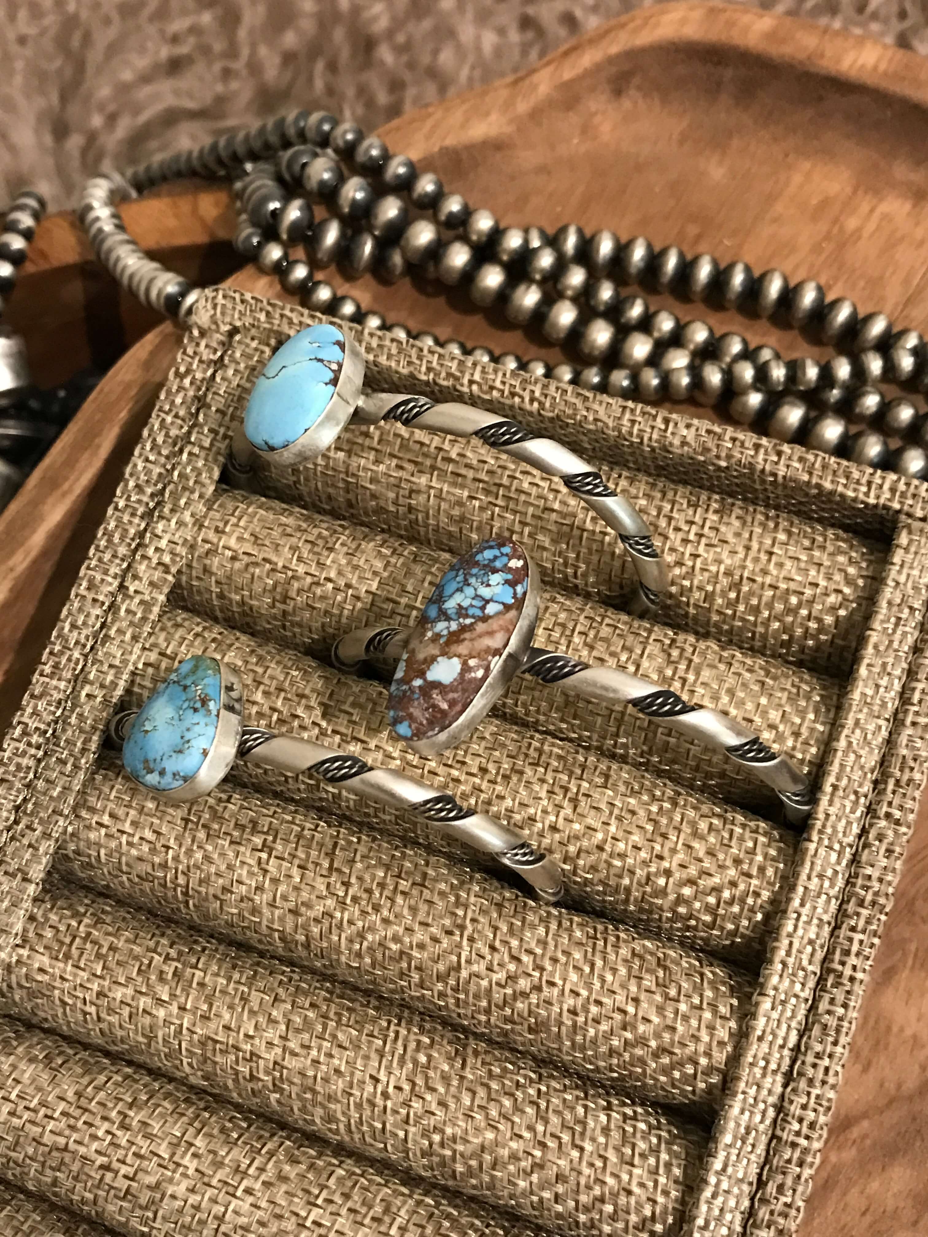 The Massadona Cuffs-Bracelets & Cuffs-Calli Co., Turquoise and Silver Jewelry, Native American Handmade, Zuni Tribe, Navajo Tribe, Brock Texas
