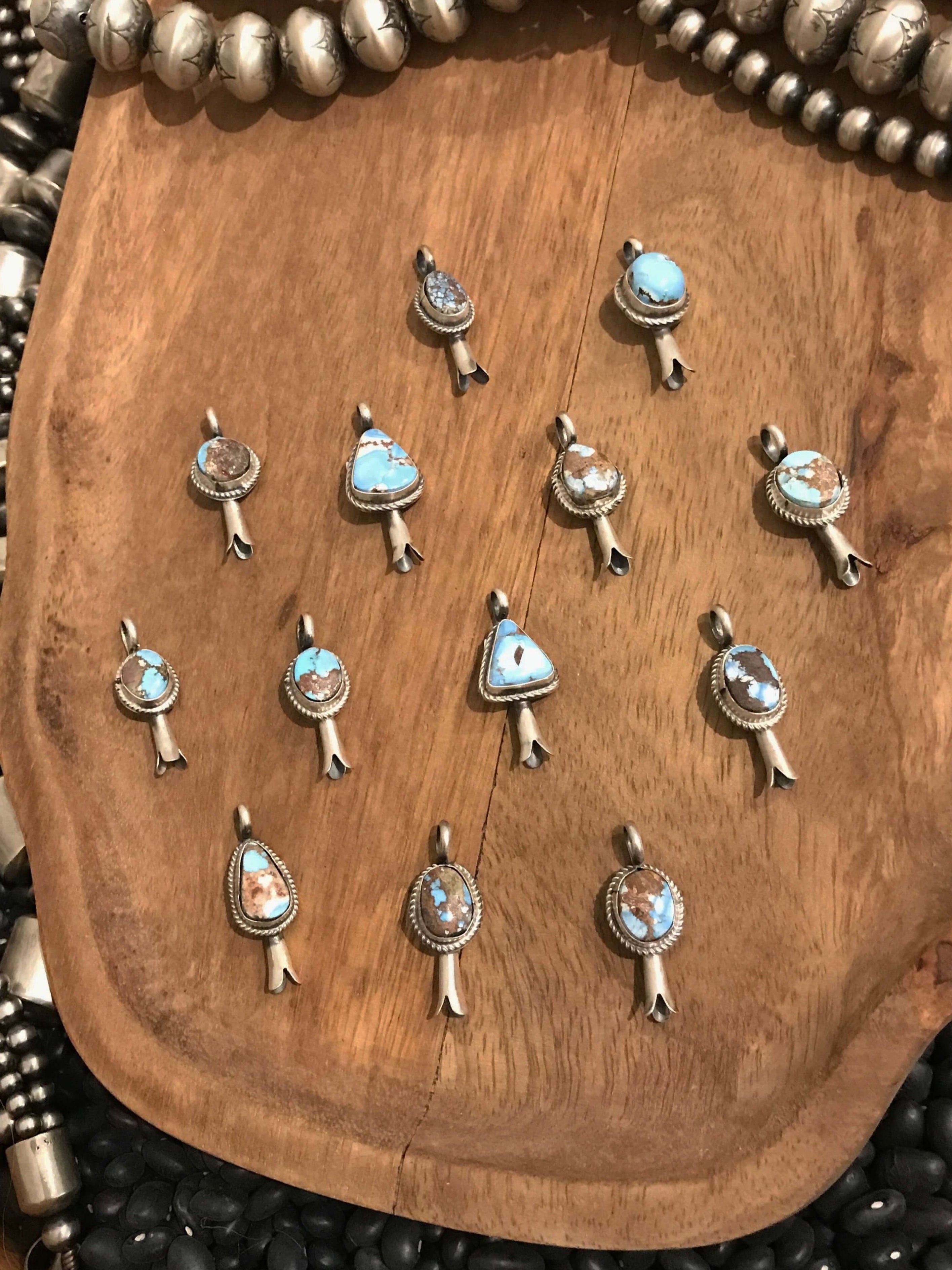 The Gunnison Blossom Pendants-Pendants-Calli Co., Turquoise and Silver Jewelry, Native American Handmade, Zuni Tribe, Navajo Tribe, Brock Texas