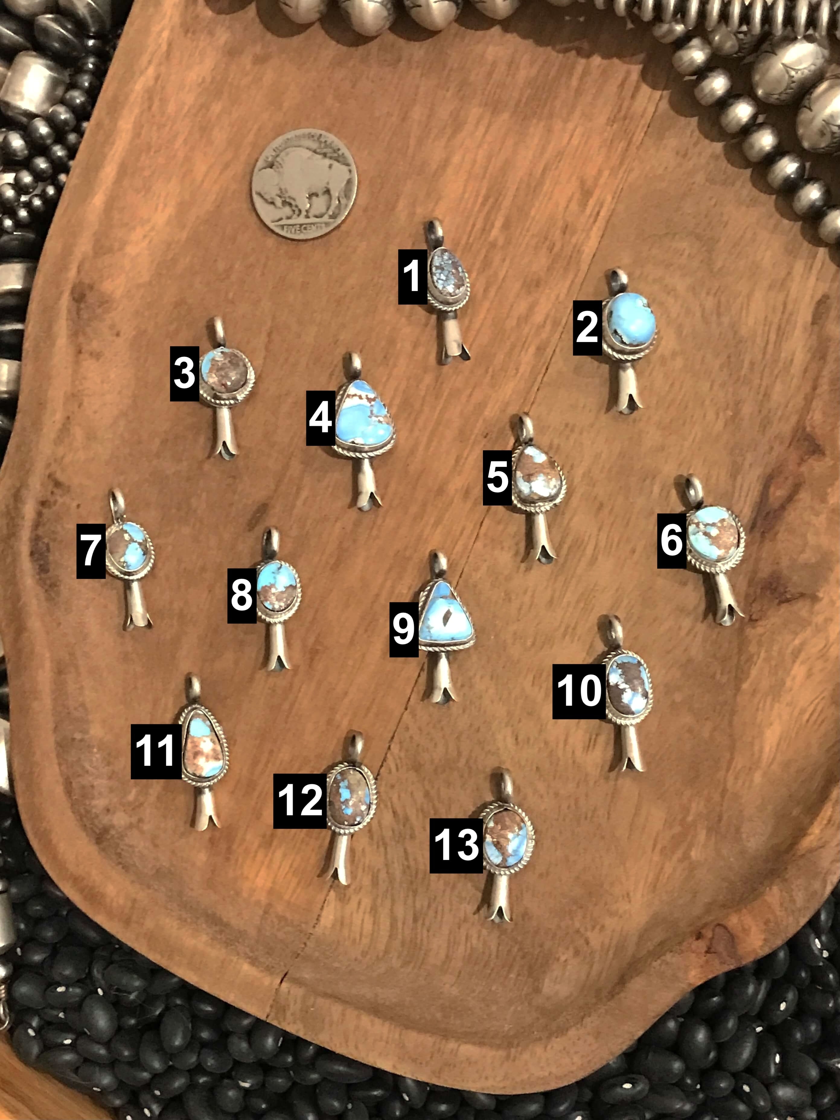 The Gunnison Blossom Pendants-Pendants-Calli Co., Turquoise and Silver Jewelry, Native American Handmade, Zuni Tribe, Navajo Tribe, Brock Texas