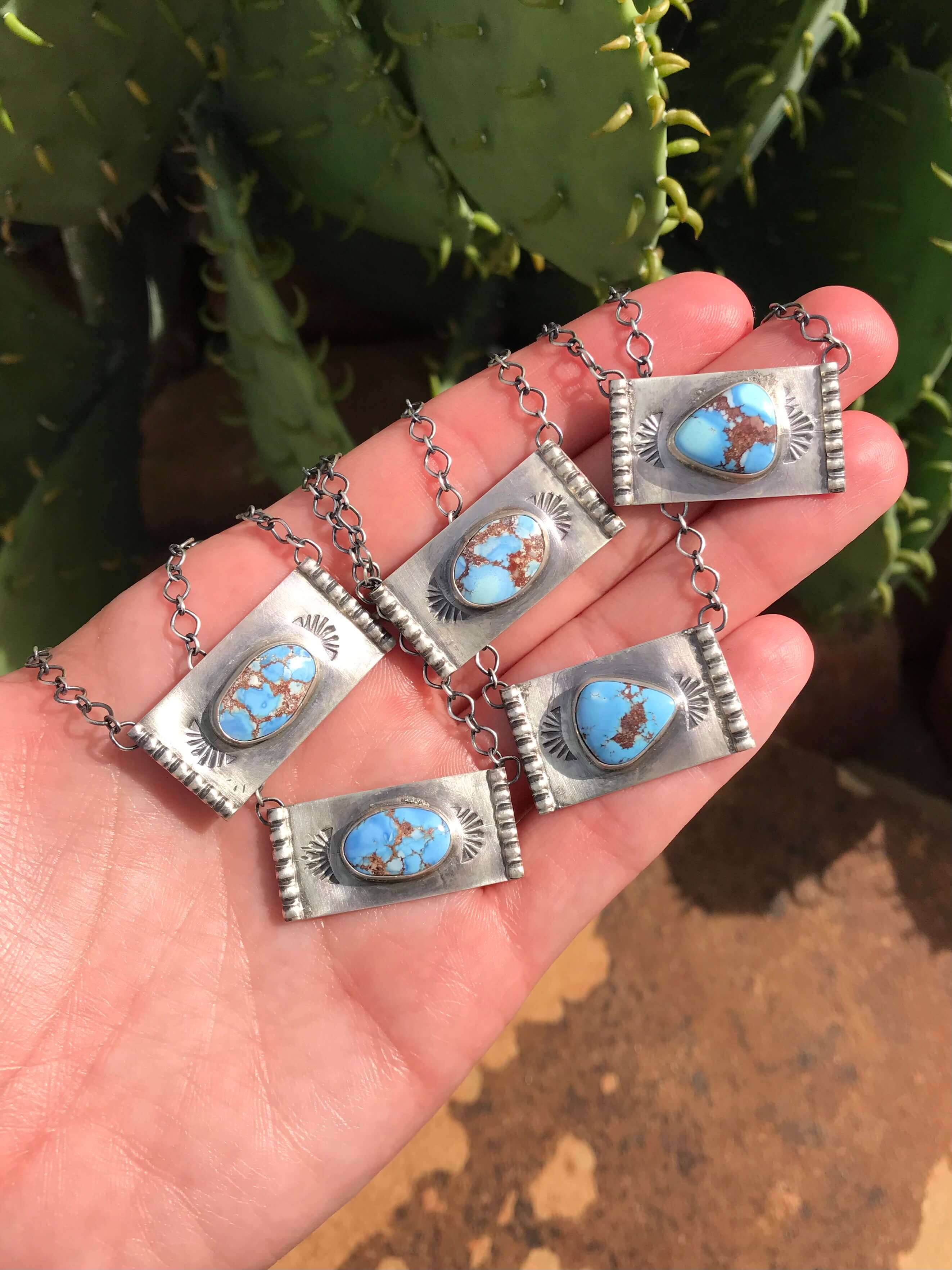 The Skyline Golden Hills Necklaces-Necklaces-Calli Co., Turquoise and Silver Jewelry, Native American Handmade, Zuni Tribe, Navajo Tribe, Brock Texas