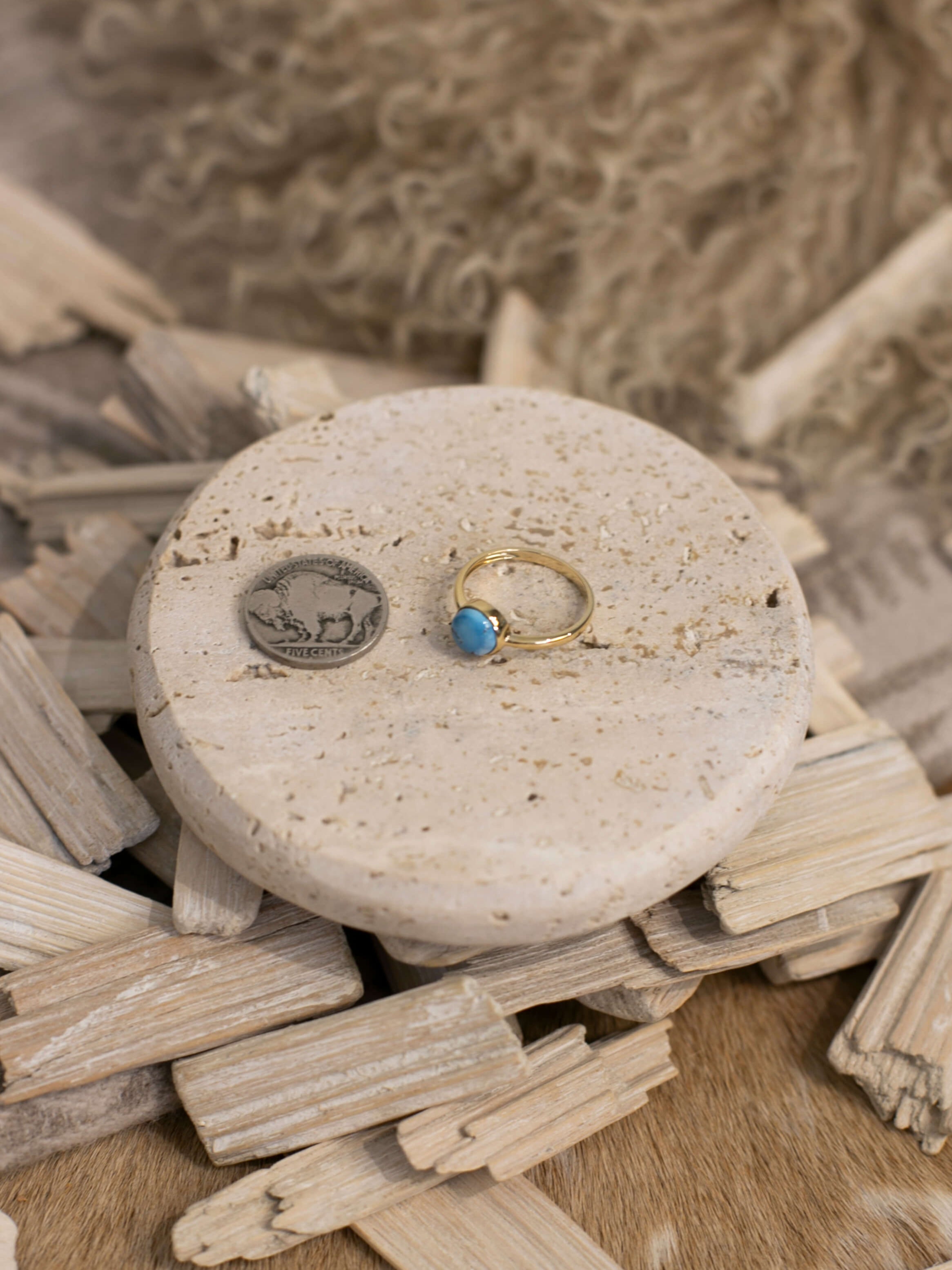 The Paris 14k and Turquoise Ring 20, Sz 8-Rings-Calli Co., Turquoise and Silver Jewelry, Native American Handmade, Zuni Tribe, Navajo Tribe, Brock Texas