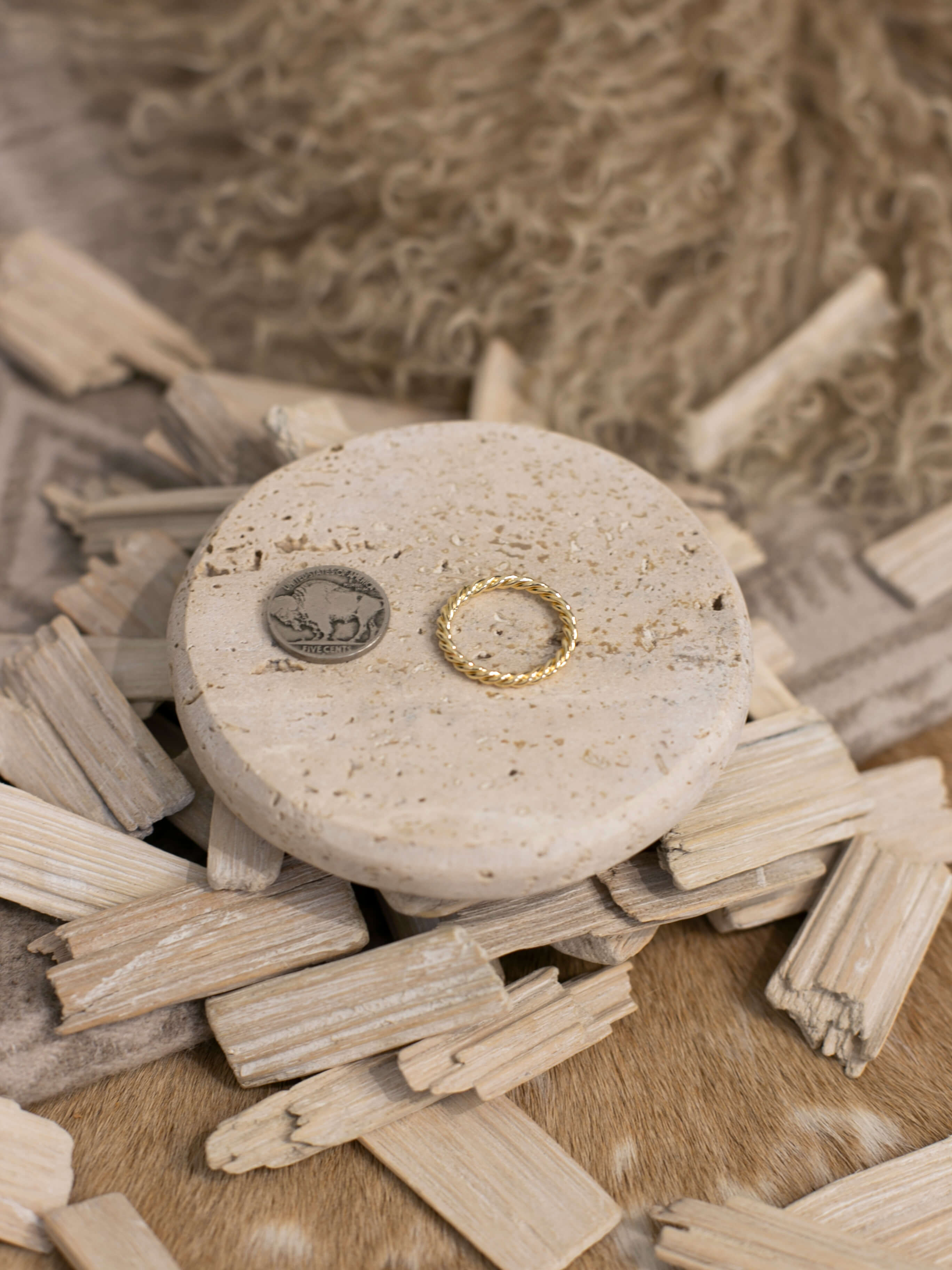 The Grande Gold Rope Ring-Rings-Calli Co., Turquoise and Silver Jewelry, Native American Handmade, Zuni Tribe, Navajo Tribe, Brock Texas