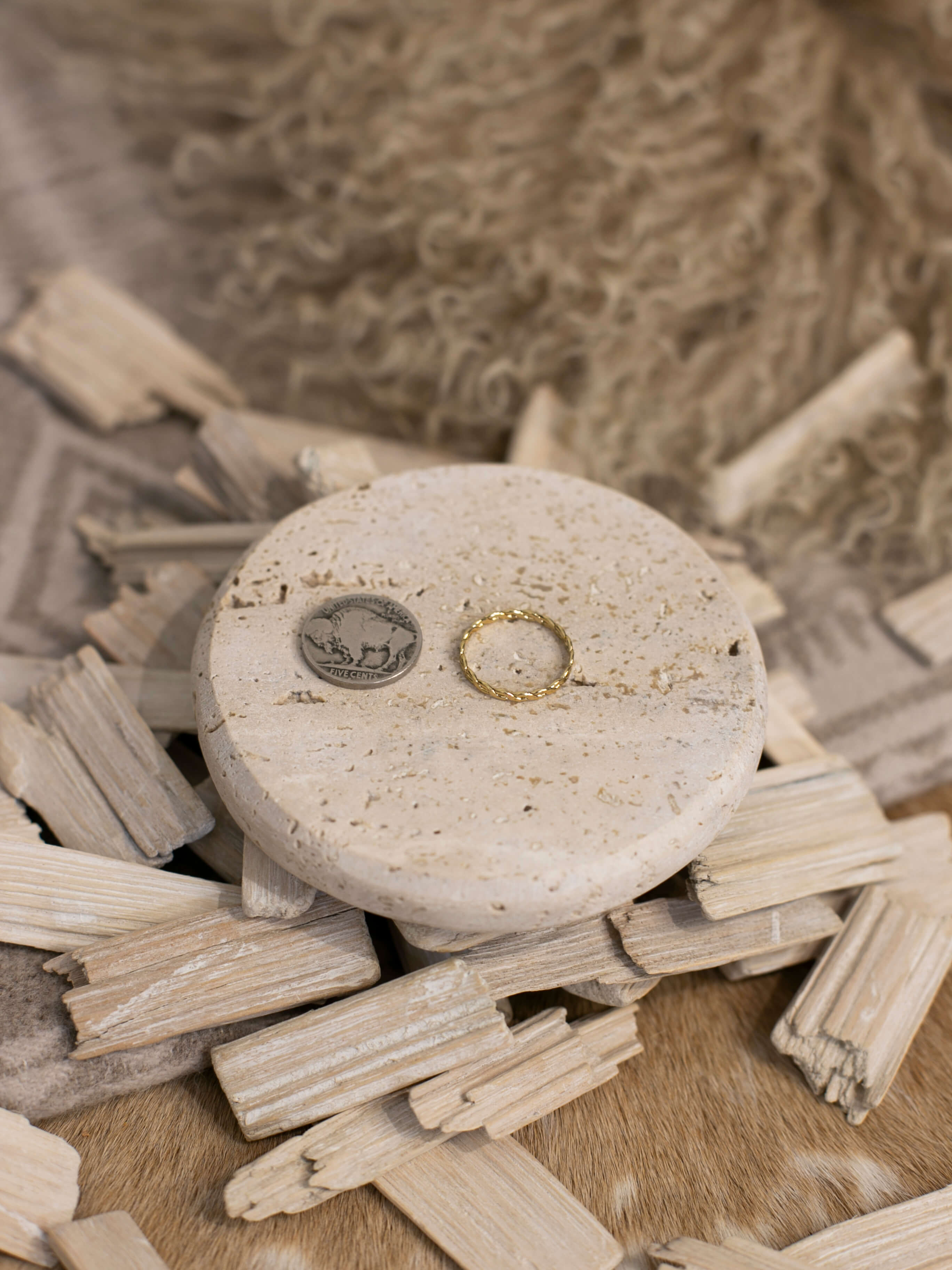 The Gold Braided Ring-Rings-Calli Co., Turquoise and Silver Jewelry, Native American Handmade, Zuni Tribe, Navajo Tribe, Brock Texas