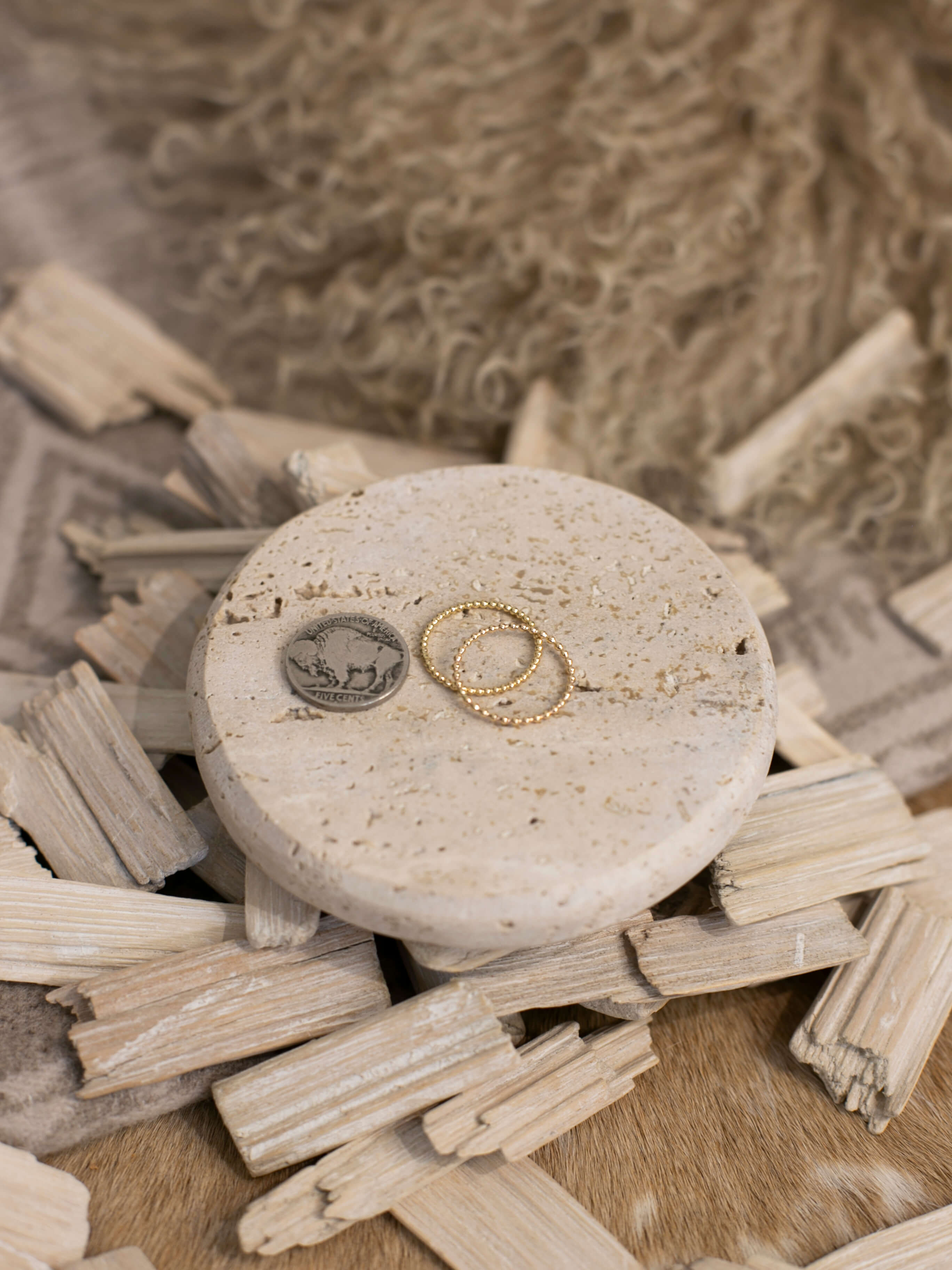 The Gold Drop Ring-Rings-Calli Co., Turquoise and Silver Jewelry, Native American Handmade, Zuni Tribe, Navajo Tribe, Brock Texas