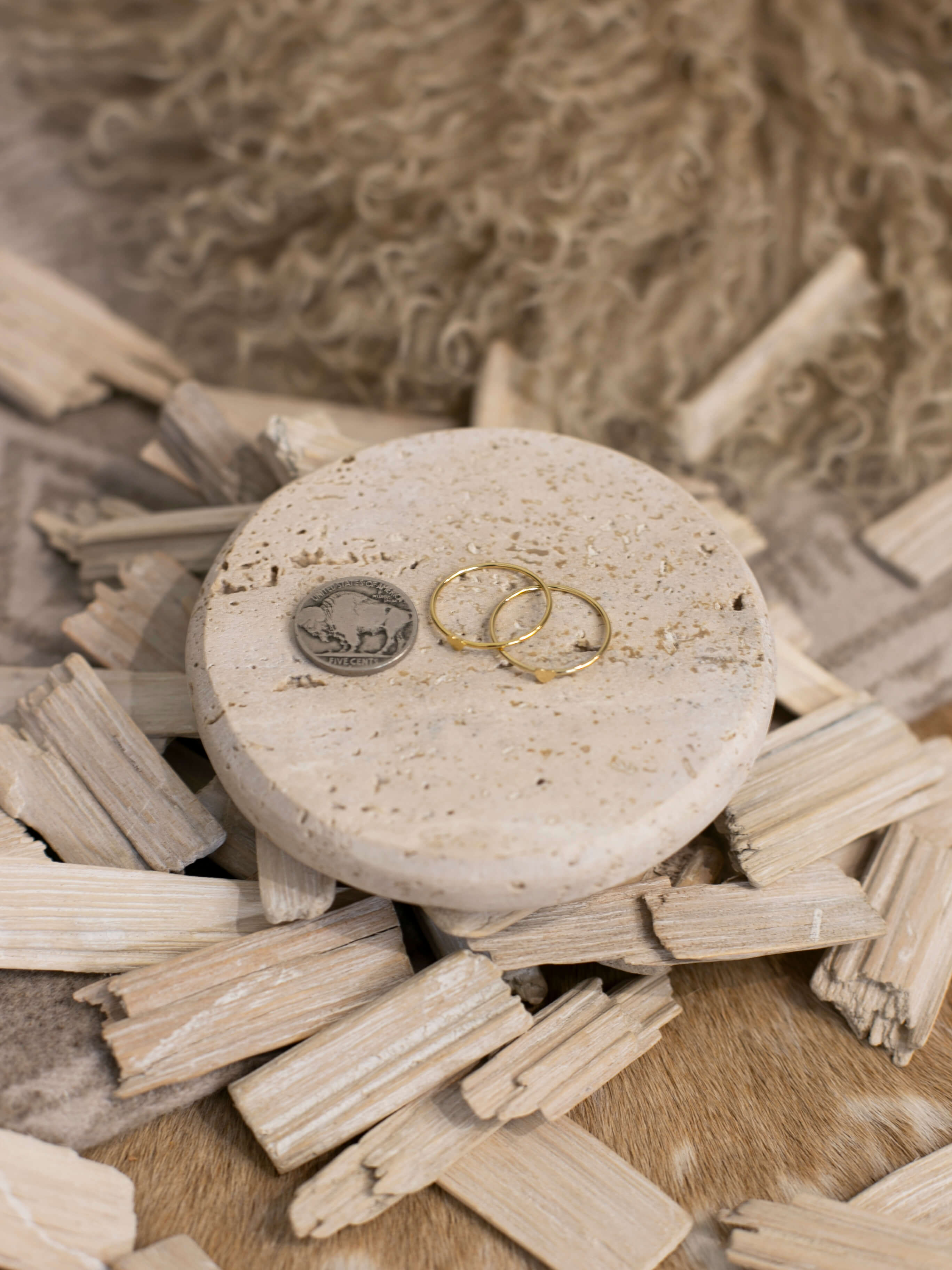 The Dainty Gold Heart Ring-Rings-Calli Co., Turquoise and Silver Jewelry, Native American Handmade, Zuni Tribe, Navajo Tribe, Brock Texas