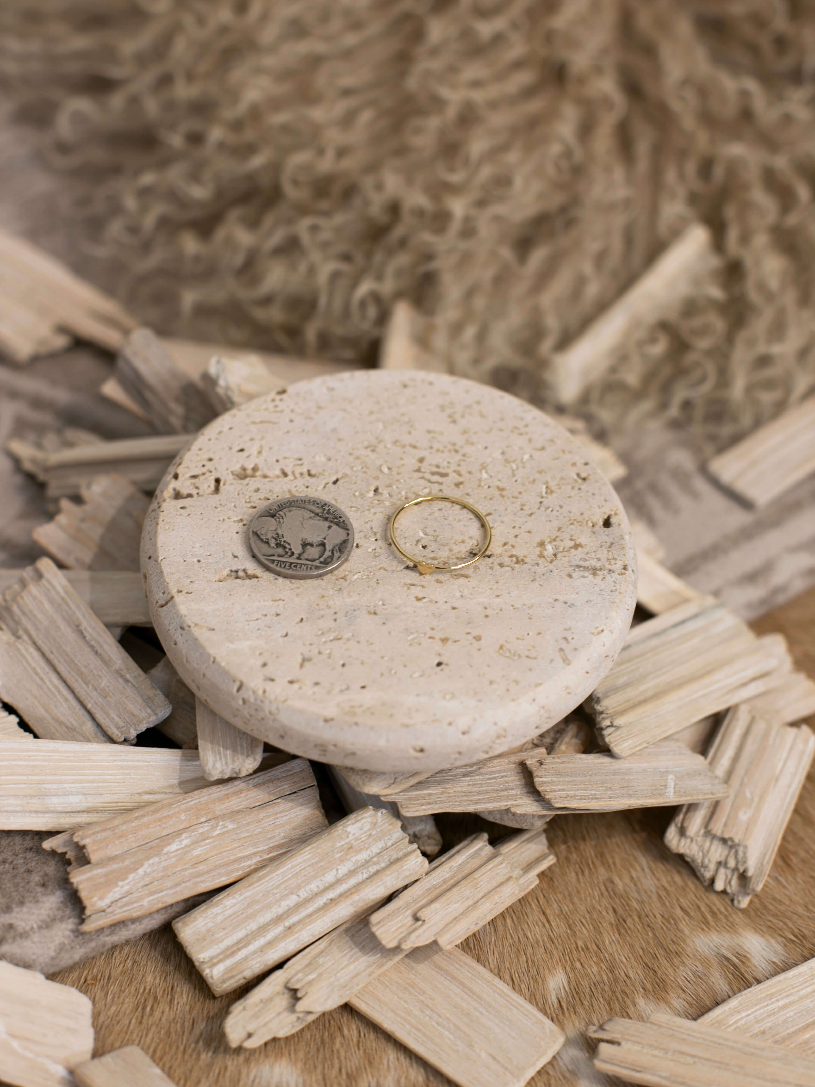 The Dainty Gold Heart Ring-Rings-Calli Co., Turquoise and Silver Jewelry, Native American Handmade, Zuni Tribe, Navajo Tribe, Brock Texas