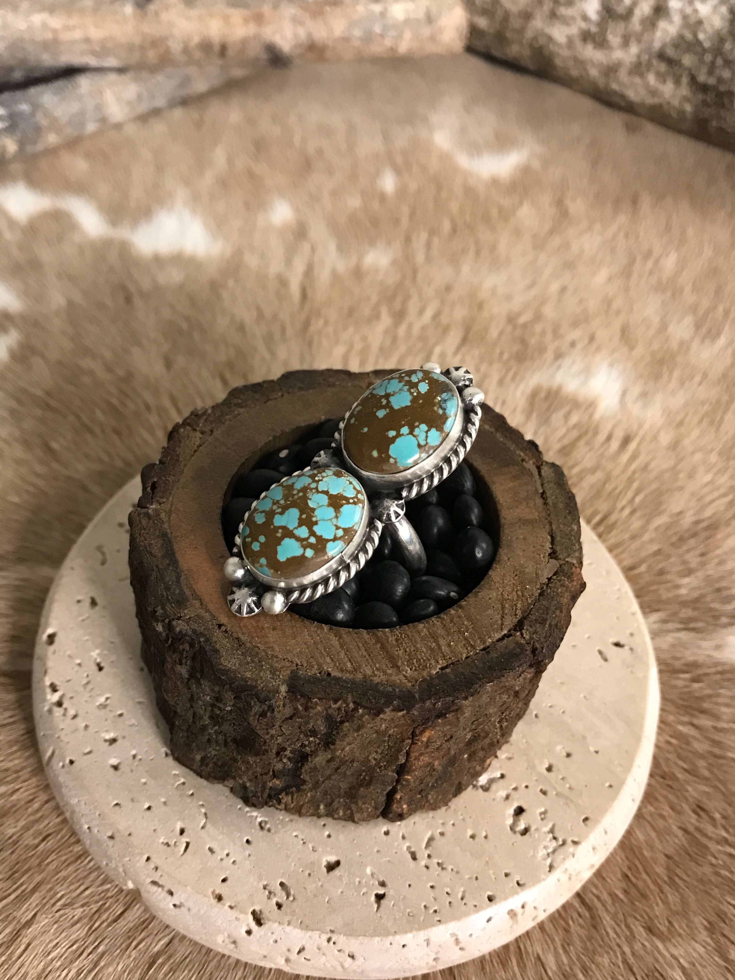 The Roanoke Adjustable Ring, 3-Rings-Calli Co., Turquoise and Silver Jewelry, Native American Handmade, Zuni Tribe, Navajo Tribe, Brock Texas