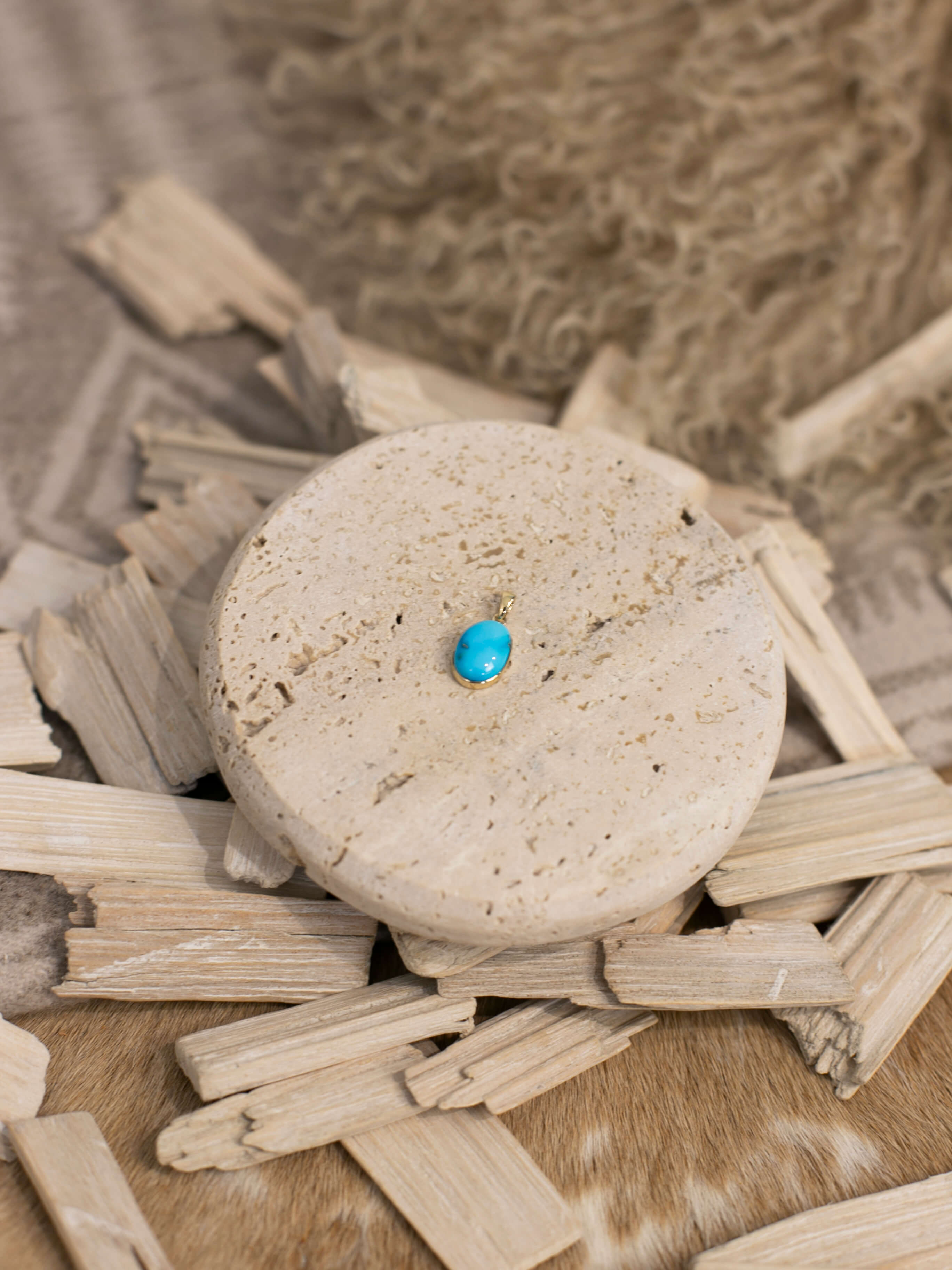 The Nordic 14k and Turquoise Pendant, 4-Pendants-Calli Co., Turquoise and Silver Jewelry, Native American Handmade, Zuni Tribe, Navajo Tribe, Brock Texas