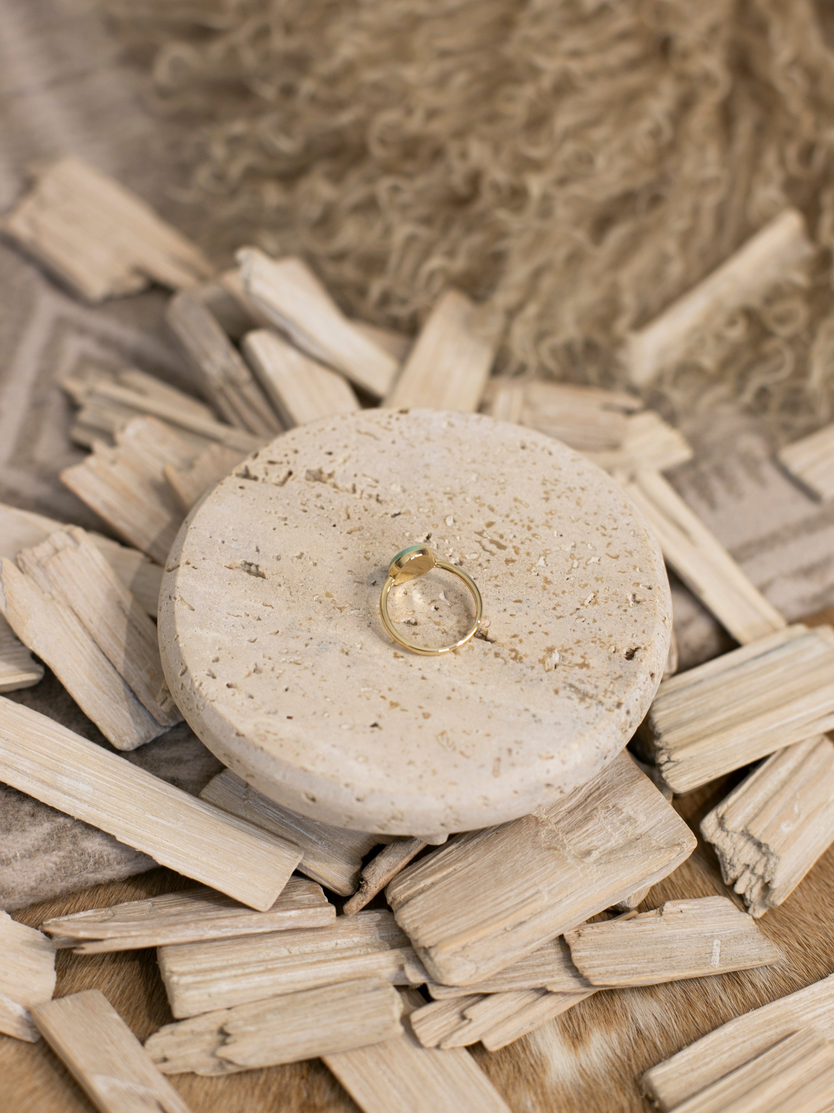 The Bordeaux 14k and Turquoise Ring 1, Sz 7-Rings-Calli Co., Turquoise and Silver Jewelry, Native American Handmade, Zuni Tribe, Navajo Tribe, Brock Texas