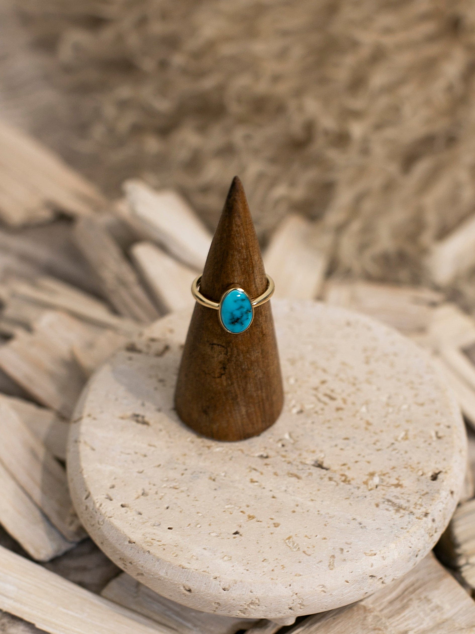 The Bordeaux 14k and Turquoise Ring 2, Sz 7-Rings-Calli Co., Turquoise and Silver Jewelry, Native American Handmade, Zuni Tribe, Navajo Tribe, Brock Texas