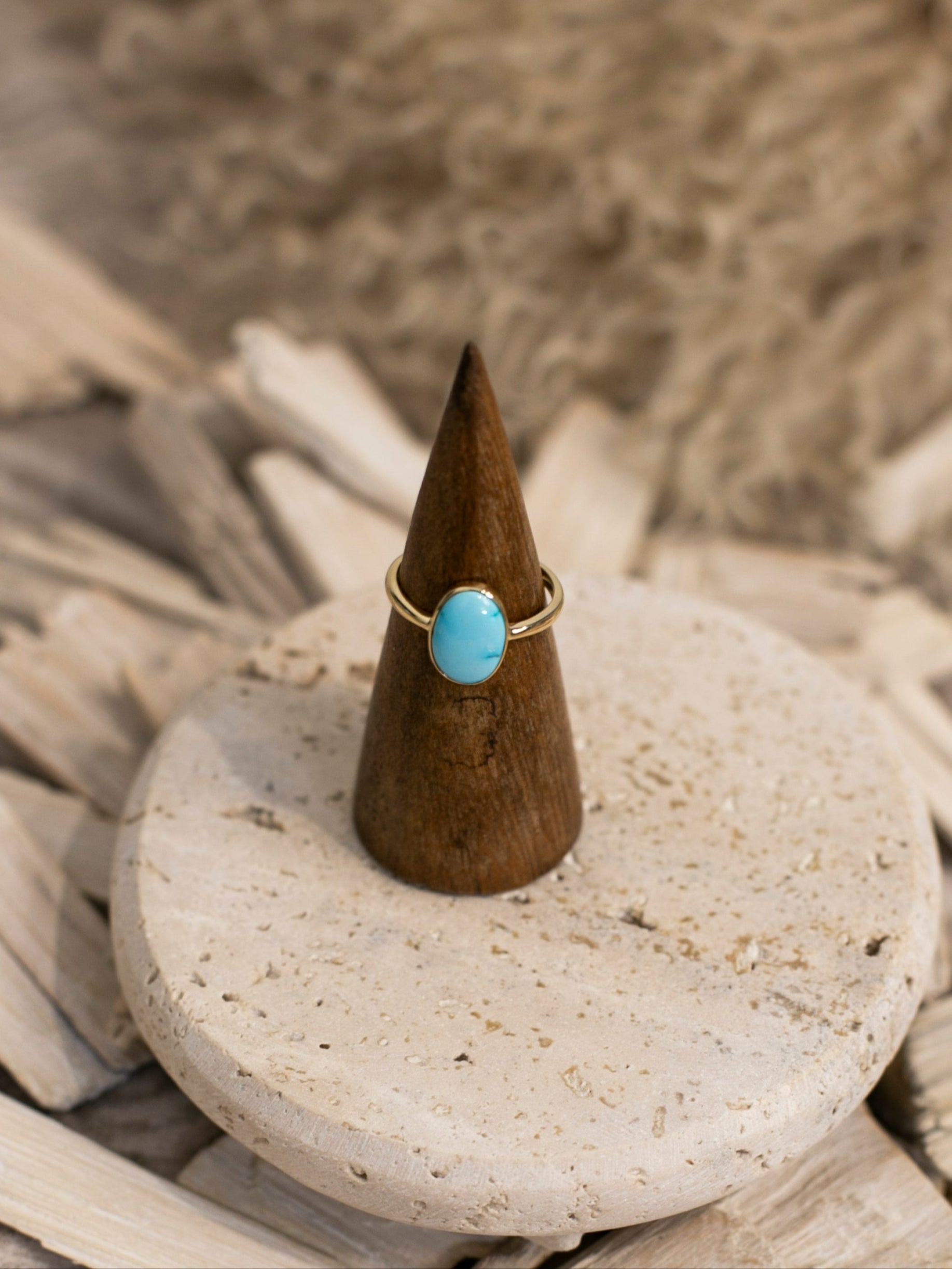 The Bordeaux 14k and Turquoise Ring 3, Sz 8-Rings-Calli Co., Turquoise and Silver Jewelry, Native American Handmade, Zuni Tribe, Navajo Tribe, Brock Texas