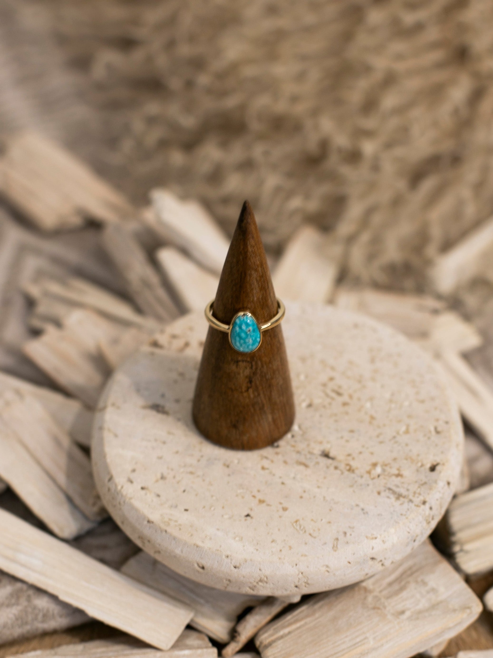 The Bordeaux 14k and Turquoise Ring 4, Sz 8-Rings-Calli Co., Turquoise and Silver Jewelry, Native American Handmade, Zuni Tribe, Navajo Tribe, Brock Texas