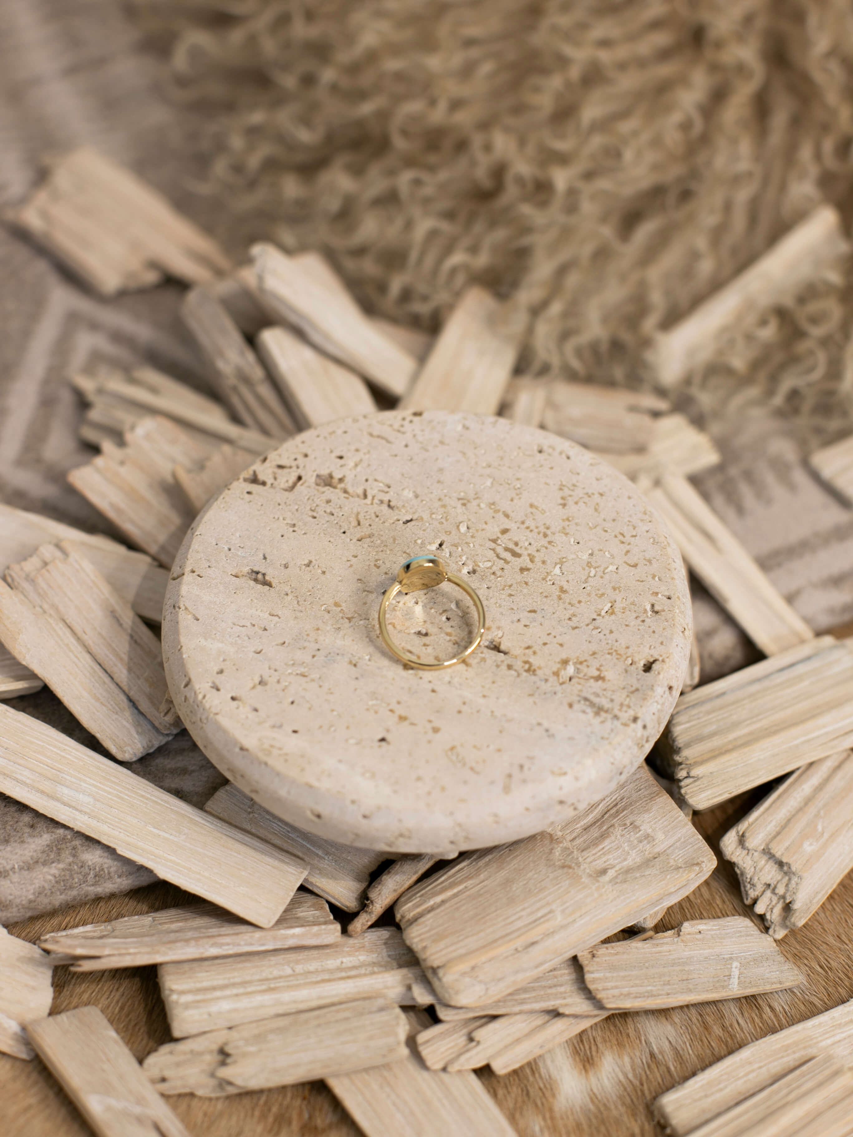 The Bordeaux 14k and Turquoise Ring 5, Sz 7-Rings-Calli Co., Turquoise and Silver Jewelry, Native American Handmade, Zuni Tribe, Navajo Tribe, Brock Texas