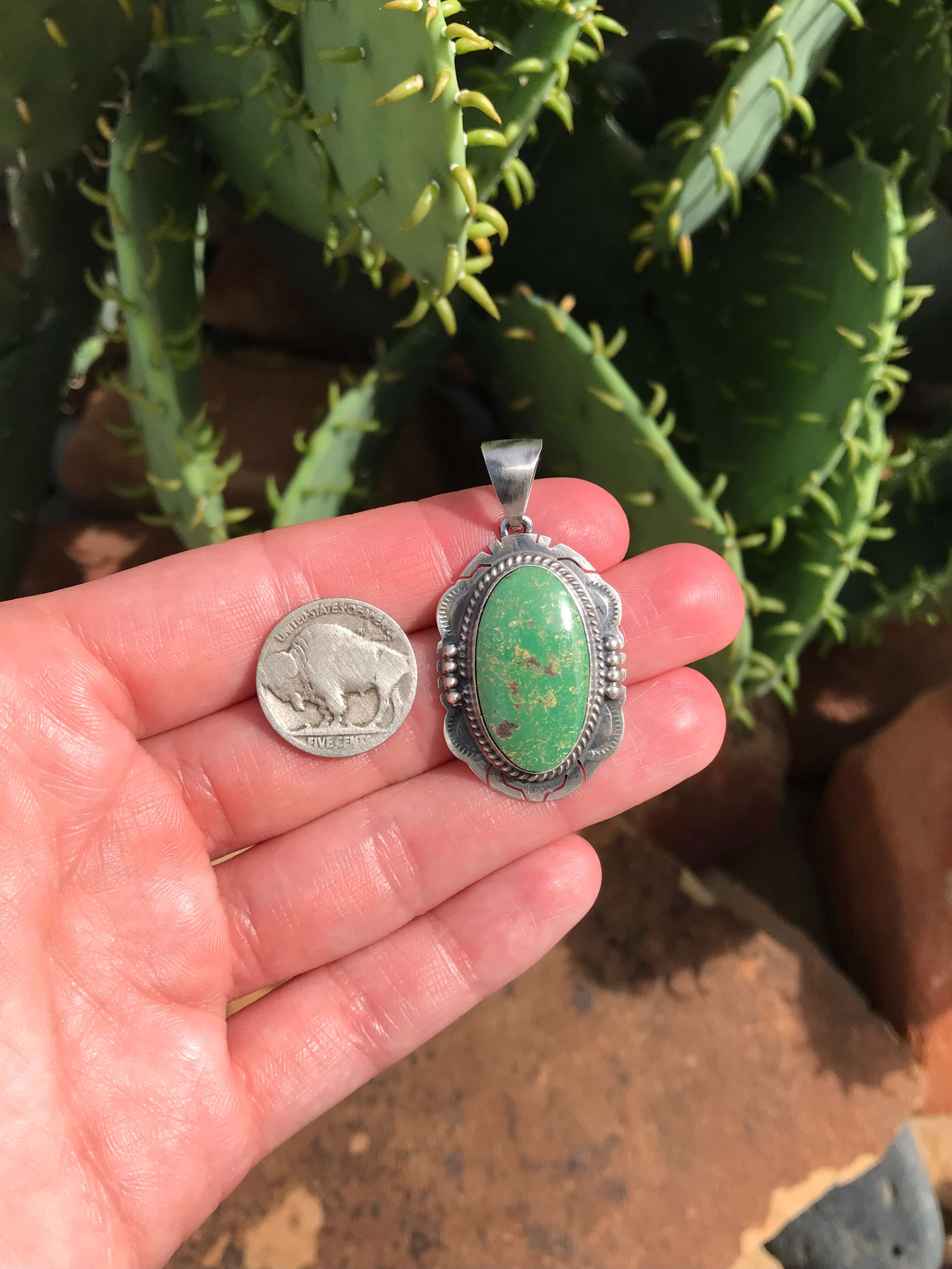 The Henley Turquoise Pendant, 3-Pendants-Calli Co., Turquoise and Silver Jewelry, Native American Handmade, Zuni Tribe, Navajo Tribe, Brock Texas
