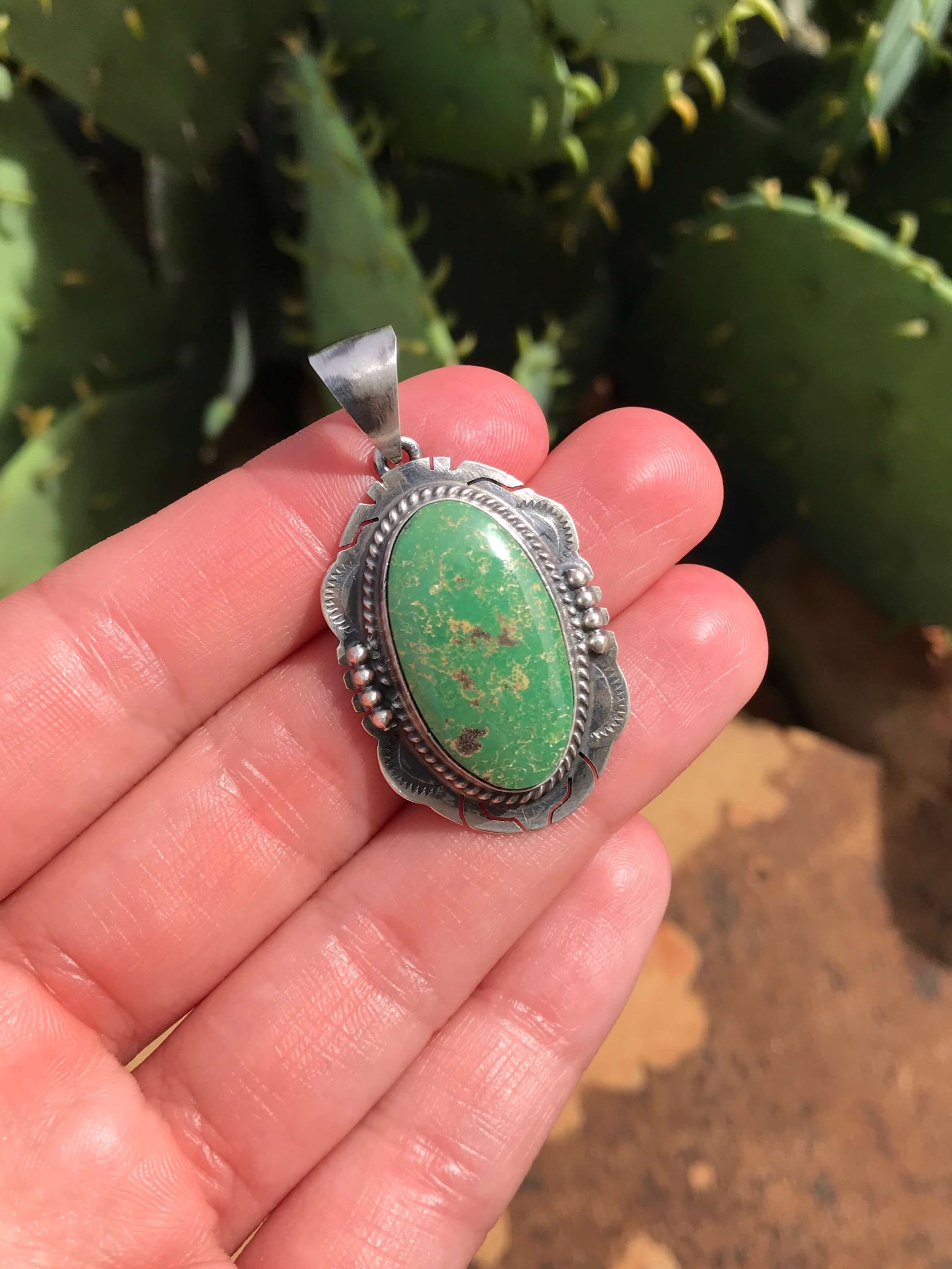 The Henley Turquoise Pendant, 3-Pendants-Calli Co., Turquoise and Silver Jewelry, Native American Handmade, Zuni Tribe, Navajo Tribe, Brock Texas