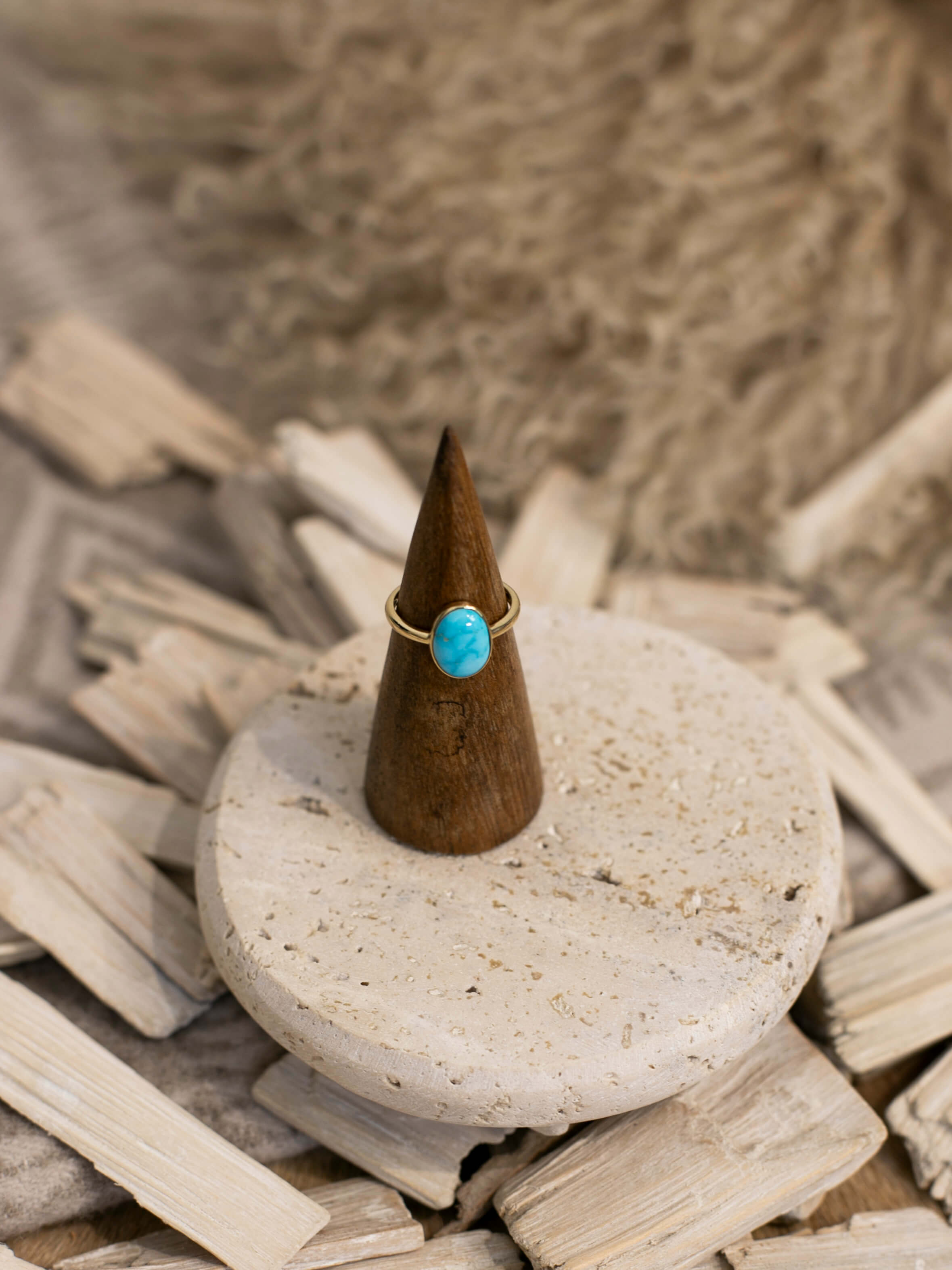 The Bordeaux 14k and Turquoise Ring 11, Sz 7-Rings-Calli Co., Turquoise and Silver Jewelry, Native American Handmade, Zuni Tribe, Navajo Tribe, Brock Texas