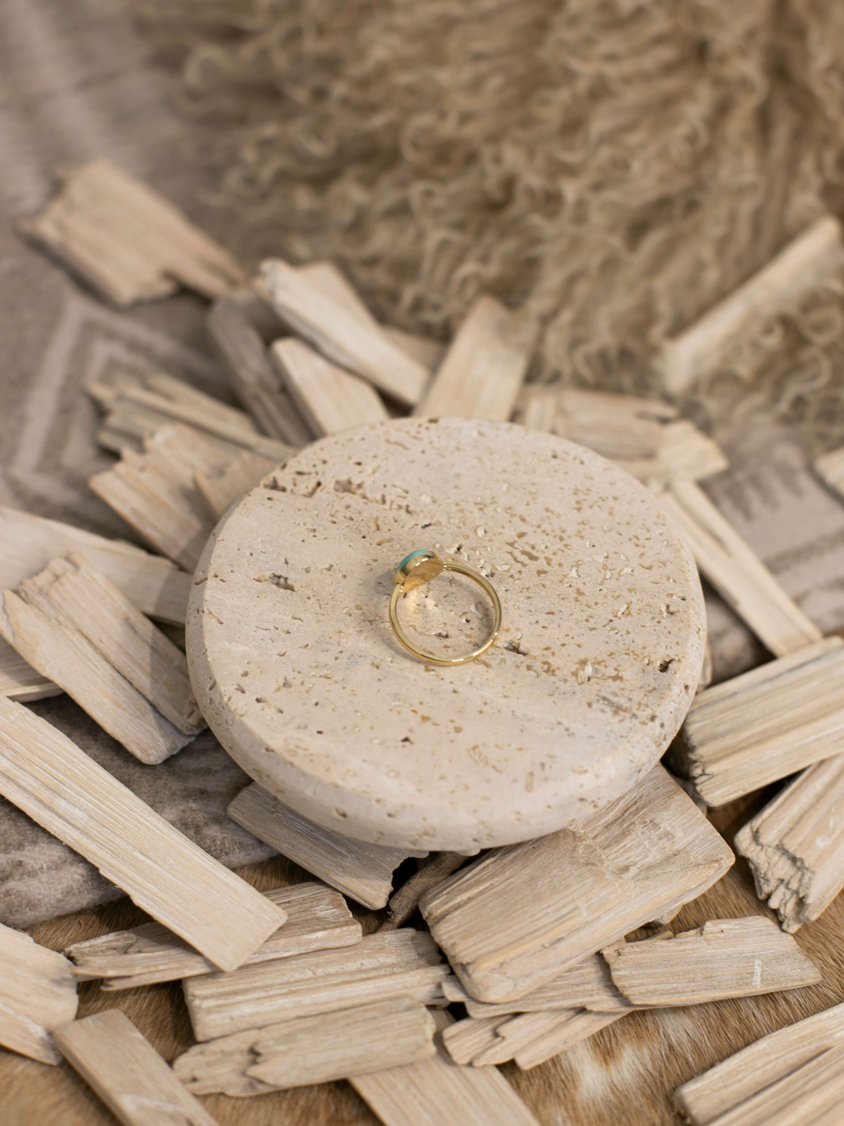 The Bordeaux 14k and Turquoise Ring 12, Sz 9-Rings-Calli Co., Turquoise and Silver Jewelry, Native American Handmade, Zuni Tribe, Navajo Tribe, Brock Texas