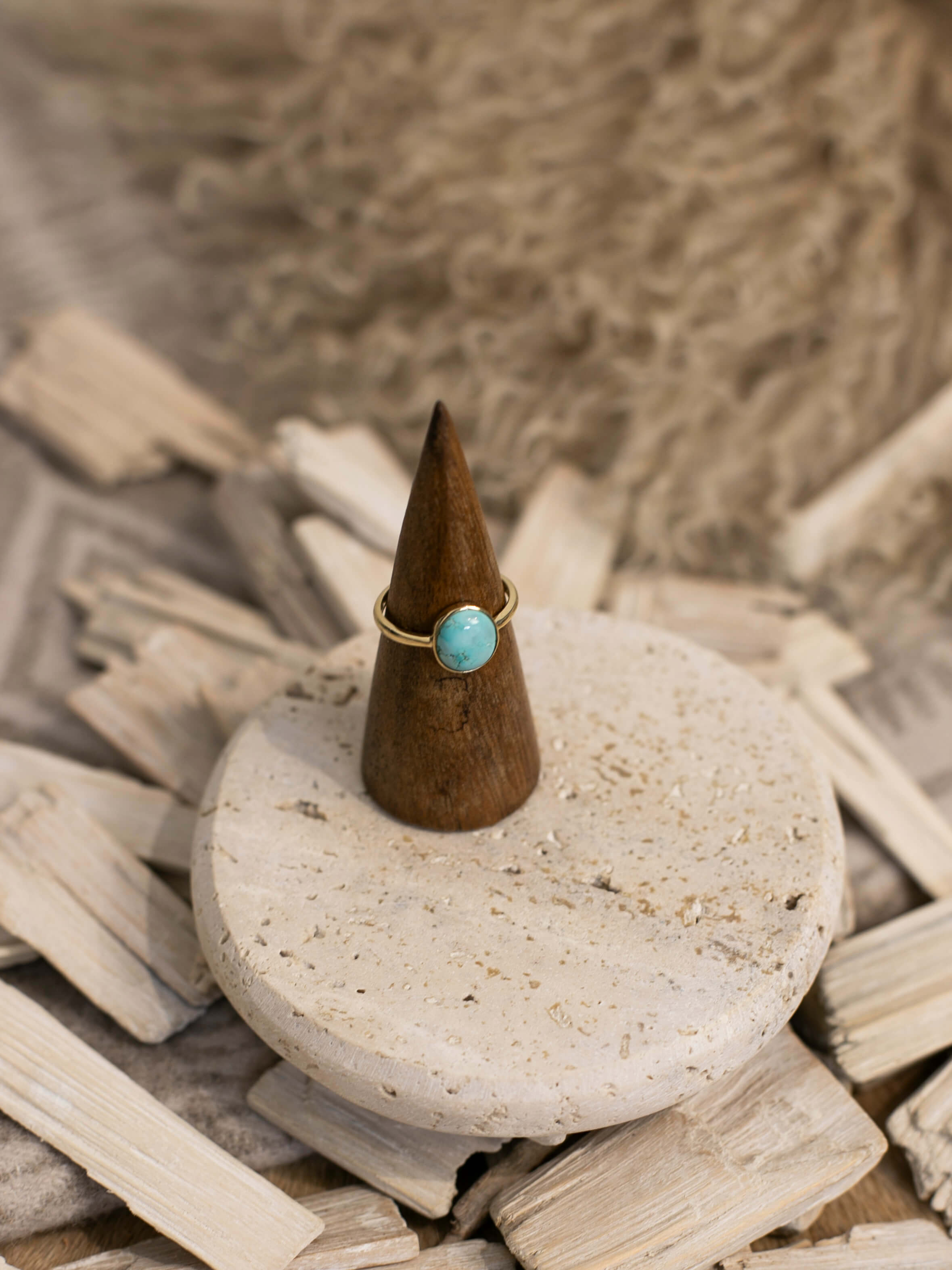 The Bordeaux 14k and Turquoise Ring 12, Sz 9-Rings-Calli Co., Turquoise and Silver Jewelry, Native American Handmade, Zuni Tribe, Navajo Tribe, Brock Texas