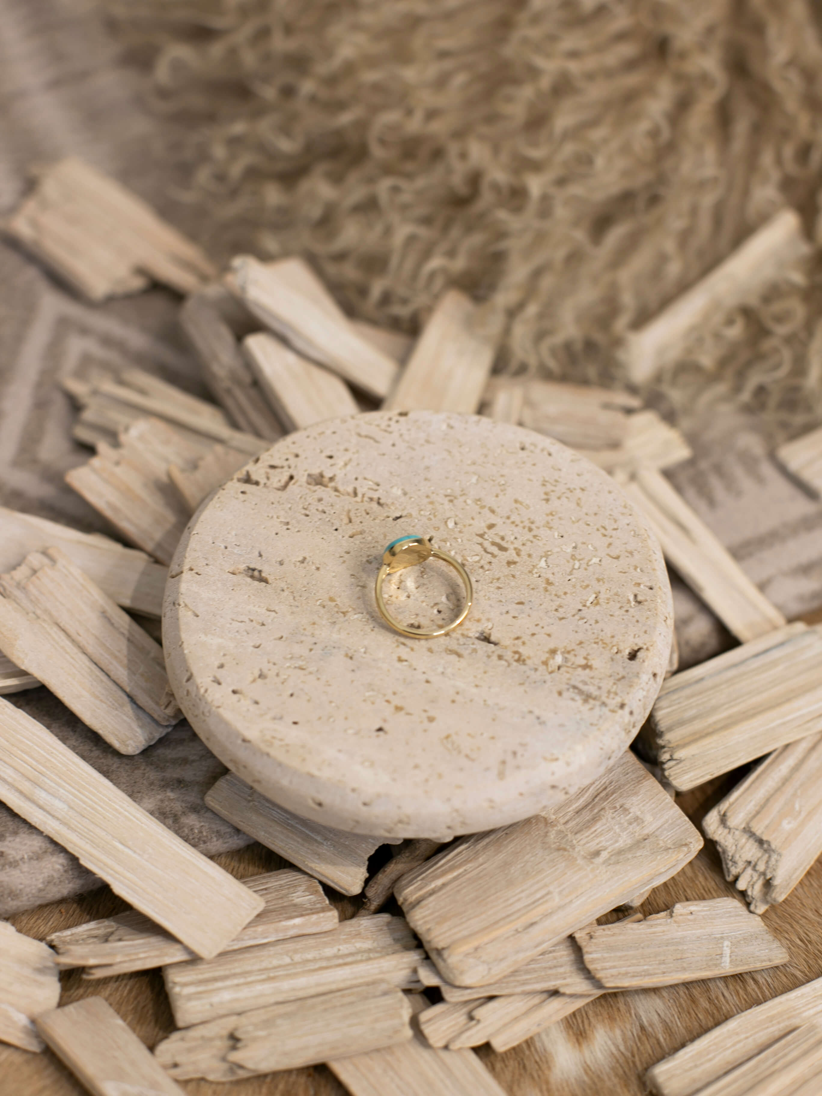 The Bordeaux 14k and Turquoise Ring 13, Sz 6-Rings-Calli Co., Turquoise and Silver Jewelry, Native American Handmade, Zuni Tribe, Navajo Tribe, Brock Texas