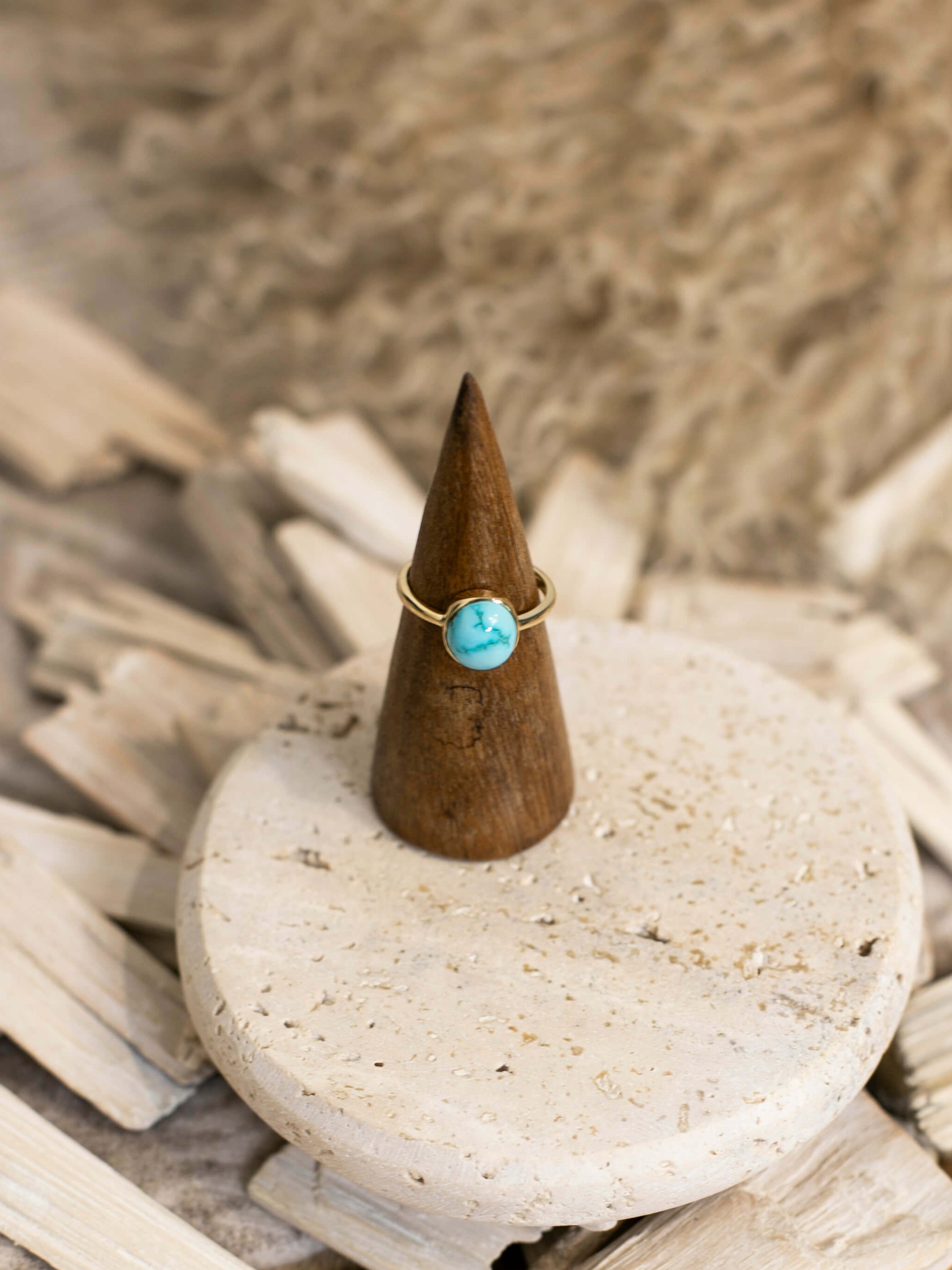 The Bordeaux 14k and Turquoise Ring 15, Sz 8-Rings-Calli Co., Turquoise and Silver Jewelry, Native American Handmade, Zuni Tribe, Navajo Tribe, Brock Texas