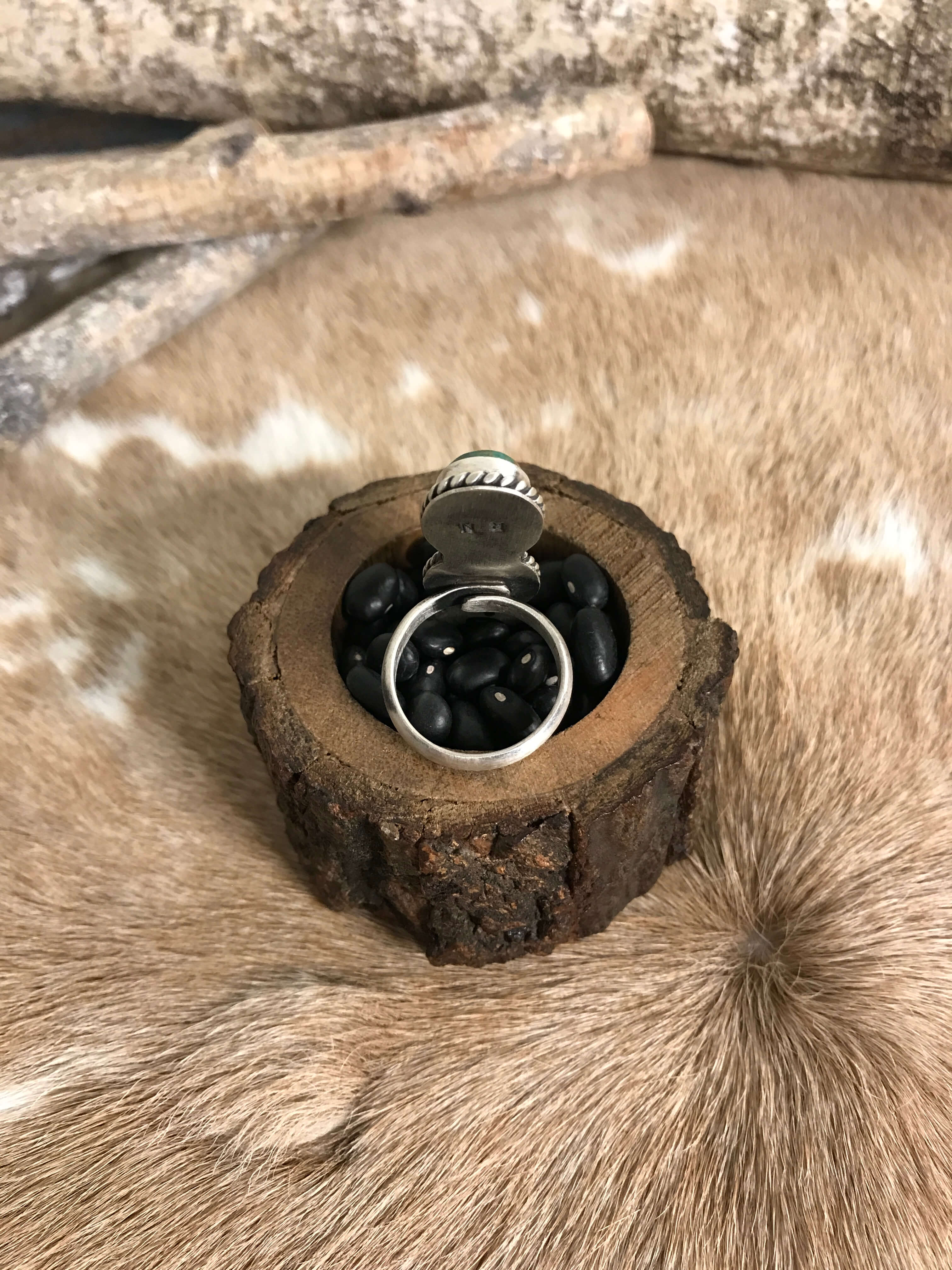 The 3 Stone Adjustable Ring, 13-Rings-Calli Co., Turquoise and Silver Jewelry, Native American Handmade, Zuni Tribe, Navajo Tribe, Brock Texas