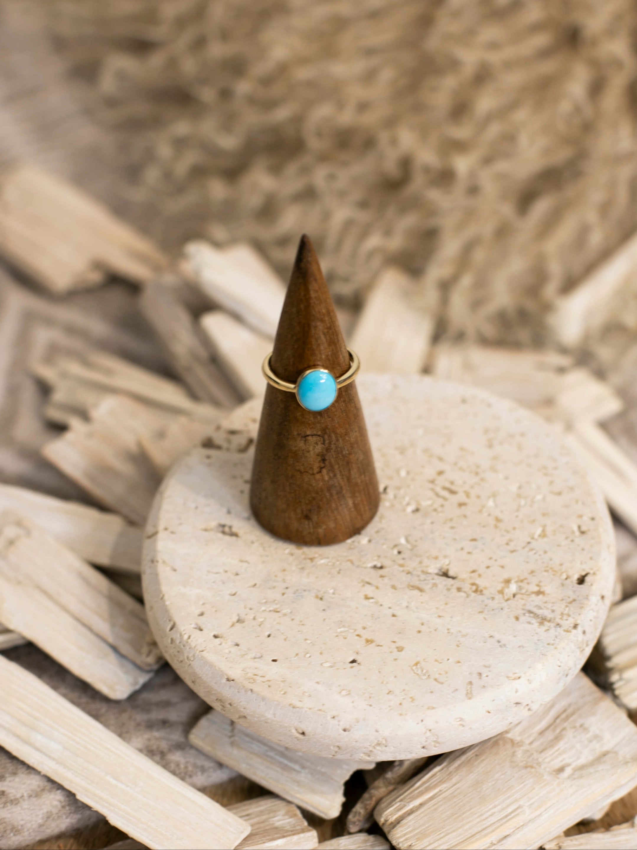 The London 14k and Turquoise Ring 4, Sz 7-Rings-Calli Co., Turquoise and Silver Jewelry, Native American Handmade, Zuni Tribe, Navajo Tribe, Brock Texas