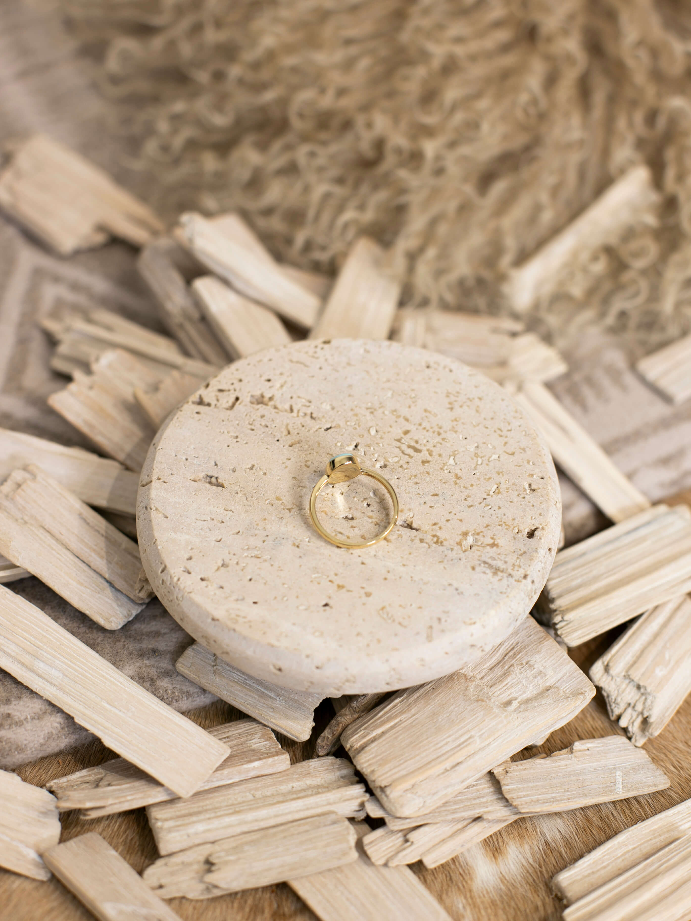 The London 14k and Turquoise Ring 6, Sz 8-Rings-Calli Co., Turquoise and Silver Jewelry, Native American Handmade, Zuni Tribe, Navajo Tribe, Brock Texas