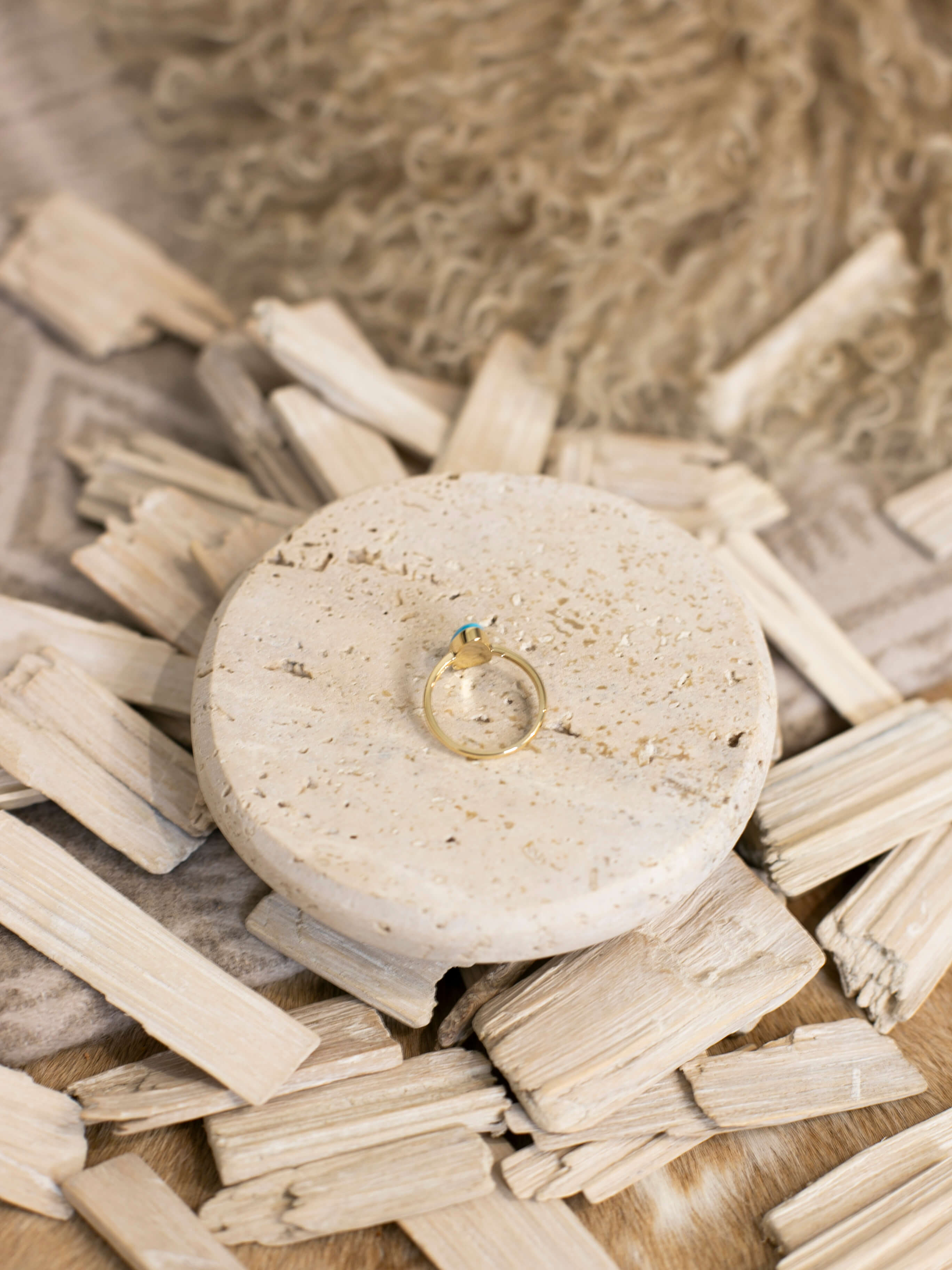 The London 14k and Turquoise Ring 7, Sz 8-Rings-Calli Co., Turquoise and Silver Jewelry, Native American Handmade, Zuni Tribe, Navajo Tribe, Brock Texas