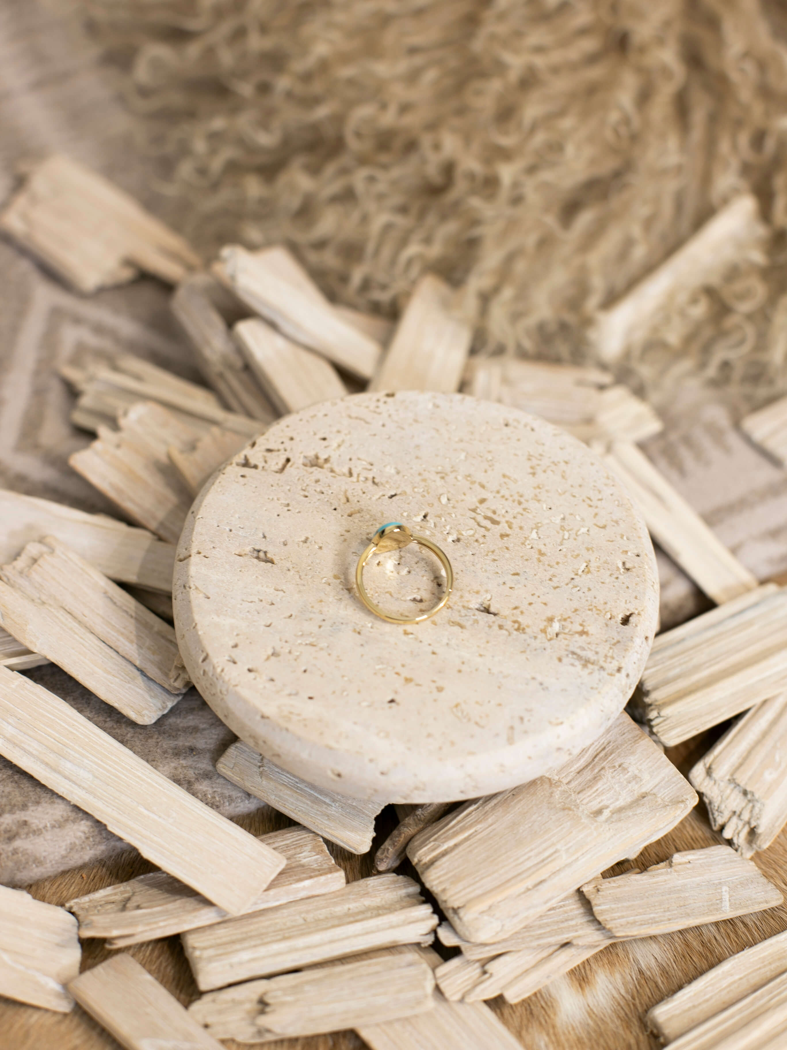 The London 14k and Turquoise Ring 8, Sz 7-Rings-Calli Co., Turquoise and Silver Jewelry, Native American Handmade, Zuni Tribe, Navajo Tribe, Brock Texas