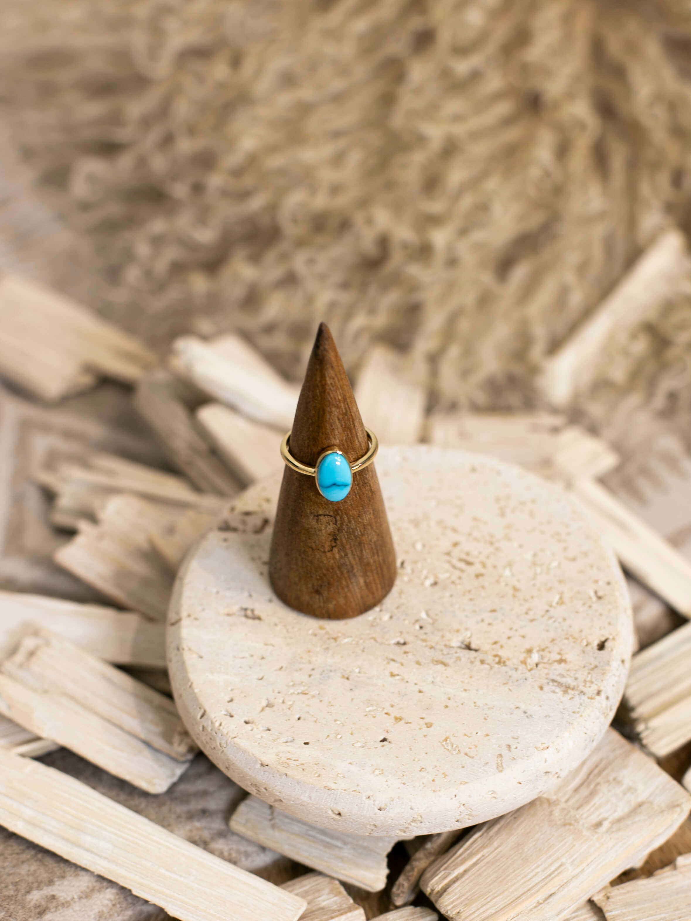 The London 14k and Turquoise Ring 11, Sz 7-Rings-Calli Co., Turquoise and Silver Jewelry, Native American Handmade, Zuni Tribe, Navajo Tribe, Brock Texas