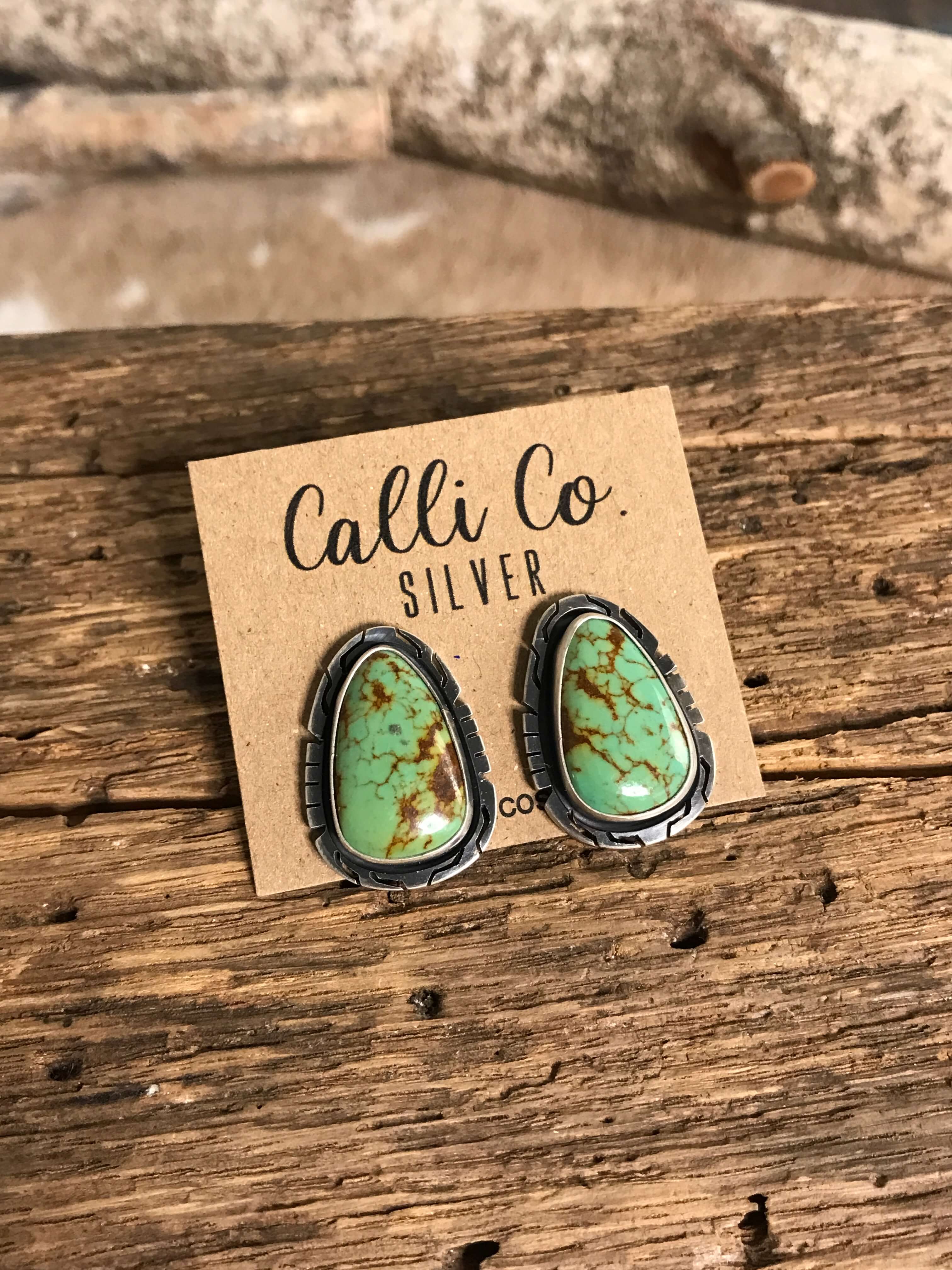 The Turquoise Studs, 41-Earrings-Calli Co., Turquoise and Silver Jewelry, Native American Handmade, Zuni Tribe, Navajo Tribe, Brock Texas
