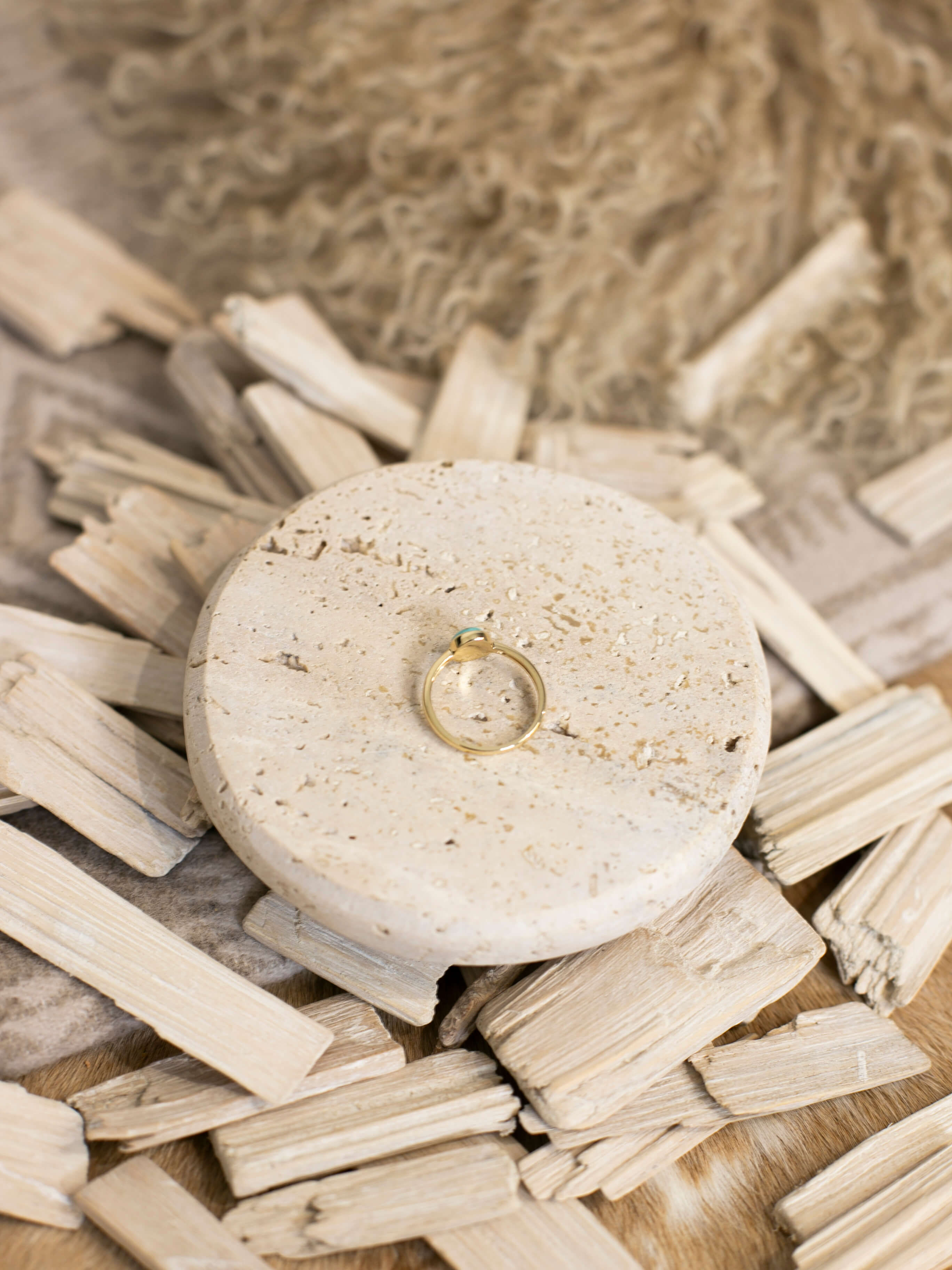 The Paris 14k and Turquoise Ring 1, Sz 8-Rings-Calli Co., Turquoise and Silver Jewelry, Native American Handmade, Zuni Tribe, Navajo Tribe, Brock Texas