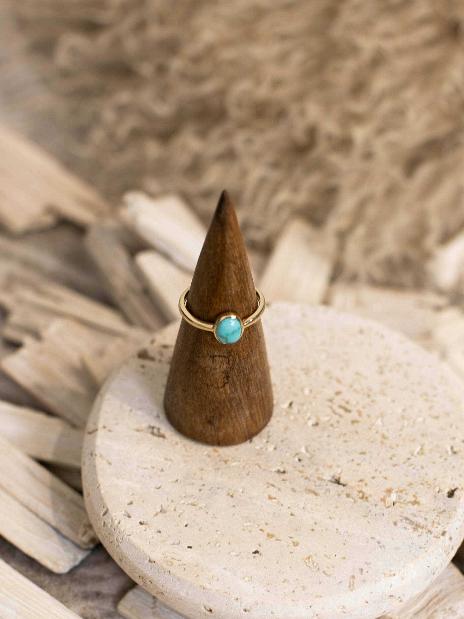 The Paris 14k and Turquoise Ring 1, Sz 8-Rings-Calli Co., Turquoise and Silver Jewelry, Native American Handmade, Zuni Tribe, Navajo Tribe, Brock Texas