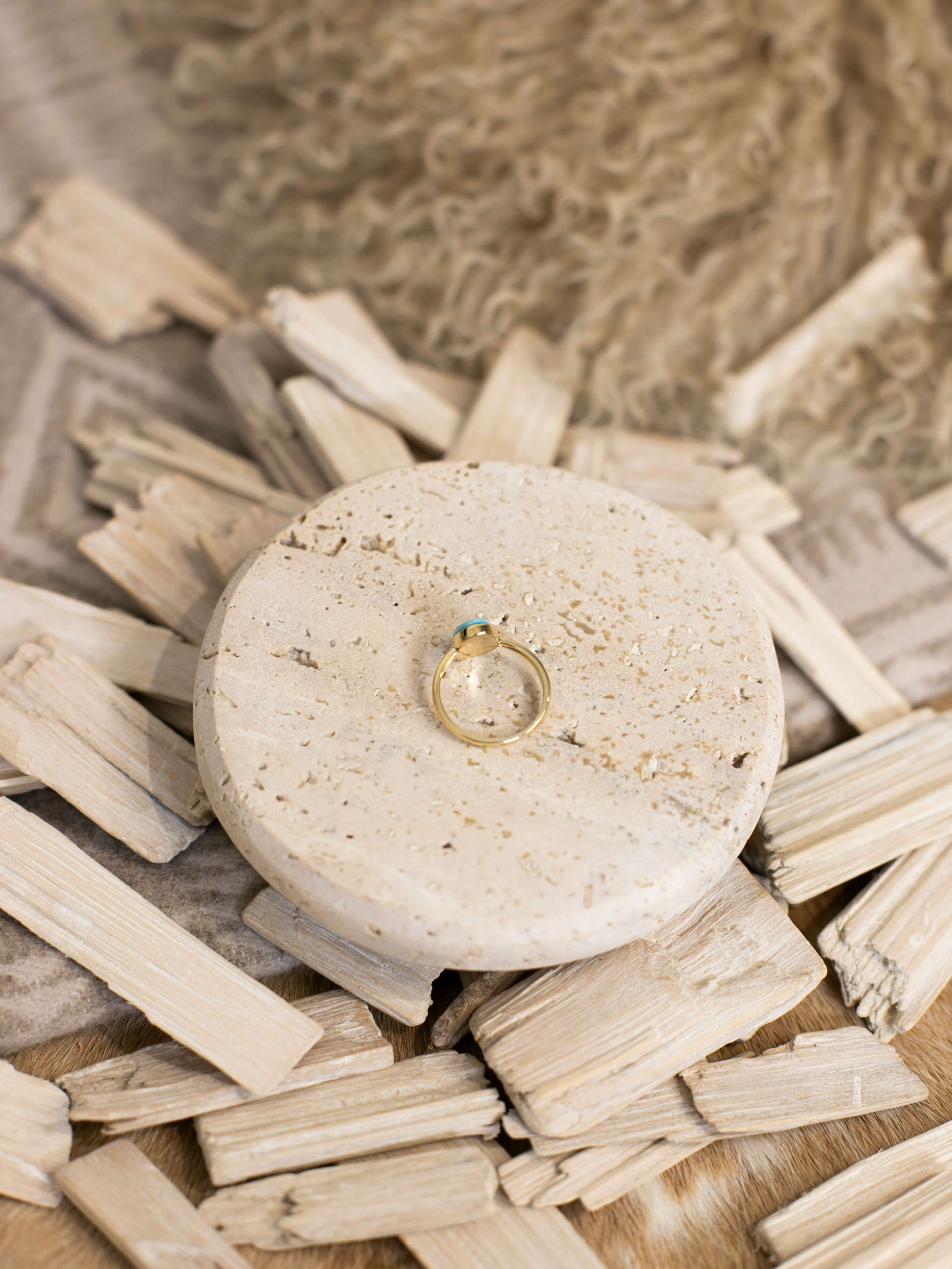 The Paris 14k and Turquoise Ring 2, Sz 7-Rings-Calli Co., Turquoise and Silver Jewelry, Native American Handmade, Zuni Tribe, Navajo Tribe, Brock Texas