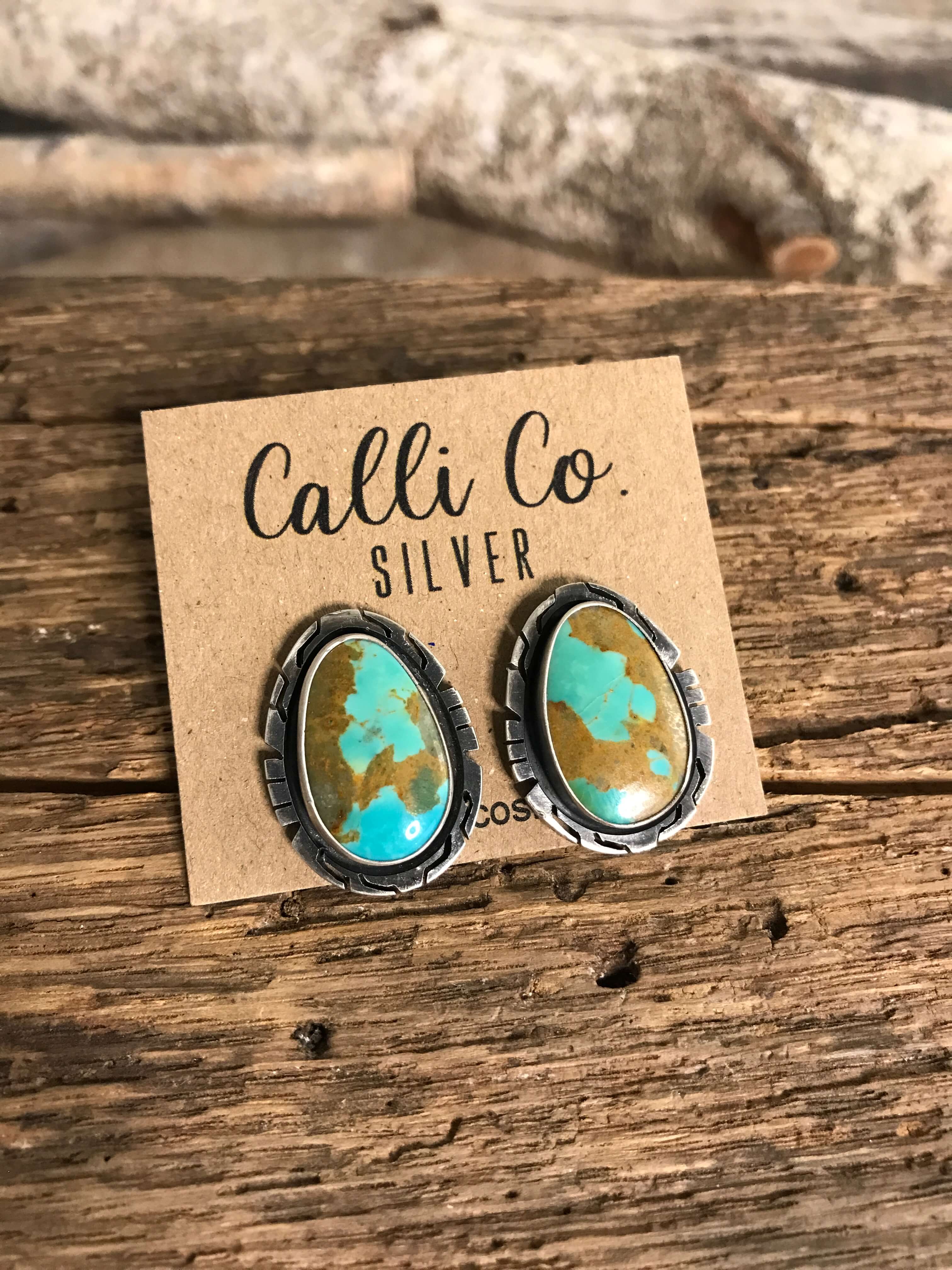 The Turquoise Studs, 42-Earrings-Calli Co., Turquoise and Silver Jewelry, Native American Handmade, Zuni Tribe, Navajo Tribe, Brock Texas