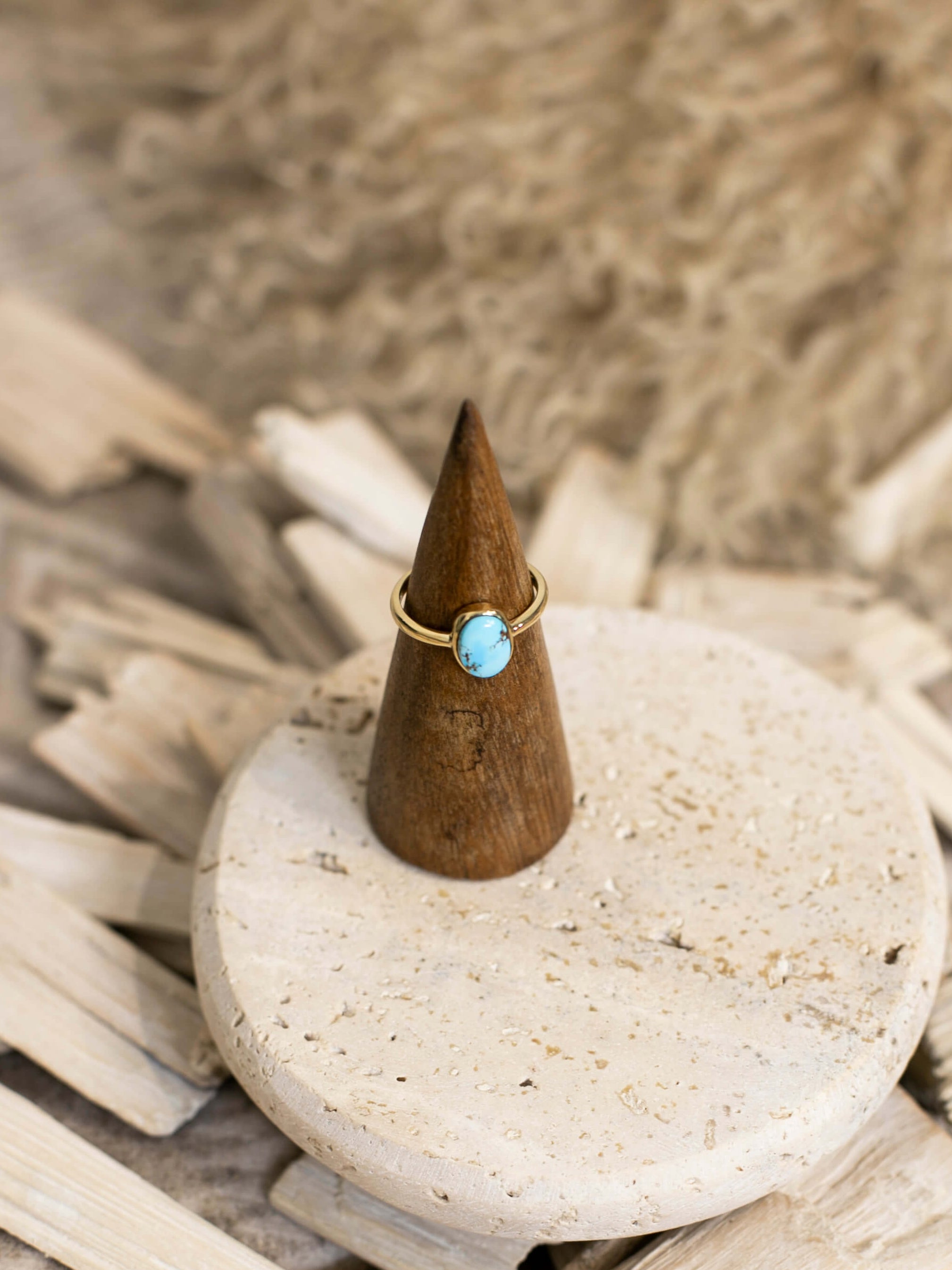 The Paris 14k and Turquoise Ring 2, Sz 7-Rings-Calli Co., Turquoise and Silver Jewelry, Native American Handmade, Zuni Tribe, Navajo Tribe, Brock Texas