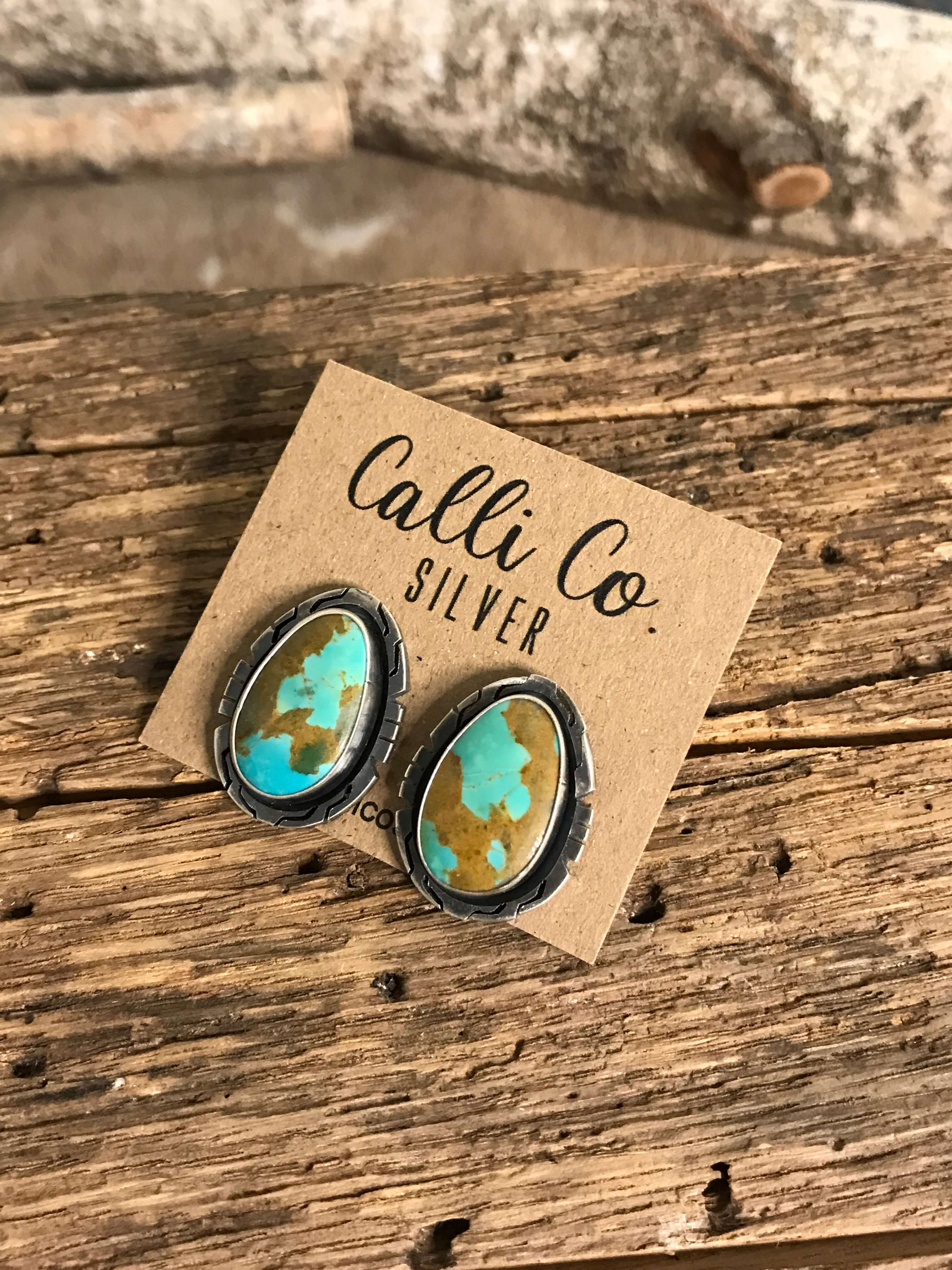 The Turquoise Studs, 42-Earrings-Calli Co., Turquoise and Silver Jewelry, Native American Handmade, Zuni Tribe, Navajo Tribe, Brock Texas