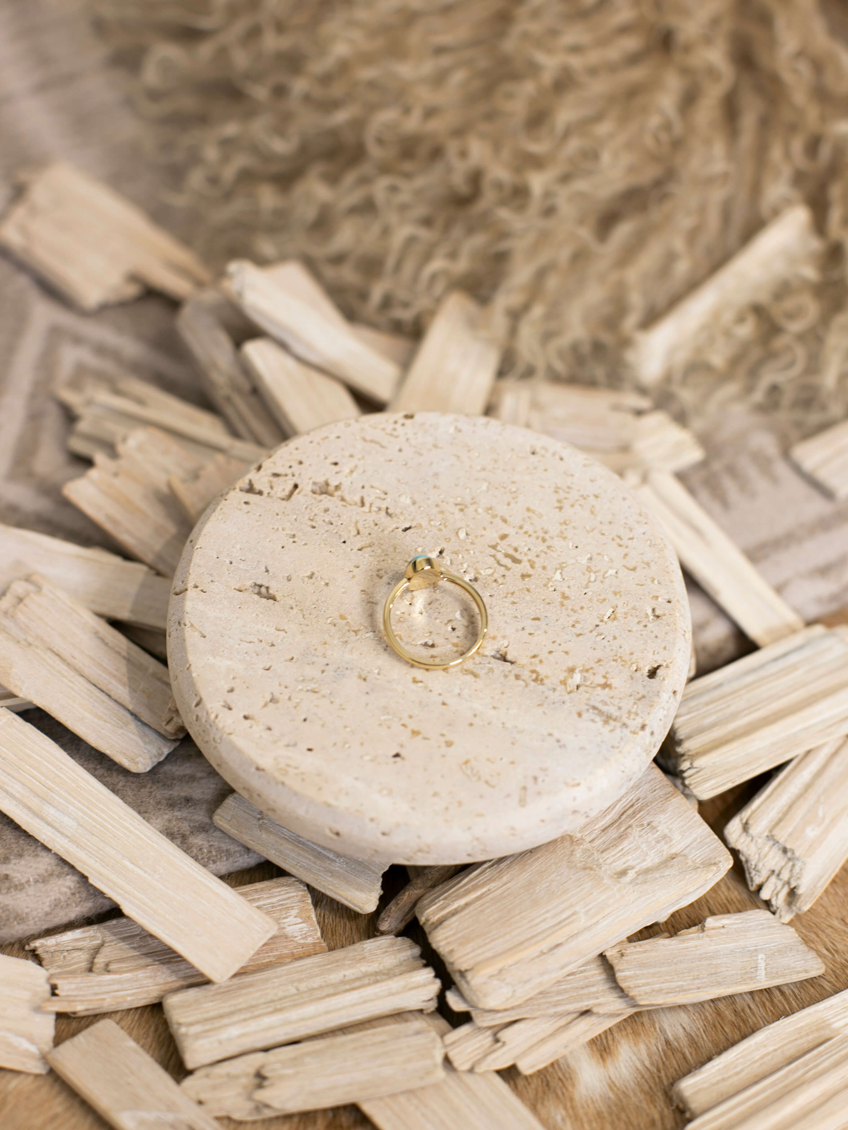 The Paris 14k and Turquoise Ring 5, Sz 7-Rings-Calli Co., Turquoise and Silver Jewelry, Native American Handmade, Zuni Tribe, Navajo Tribe, Brock Texas