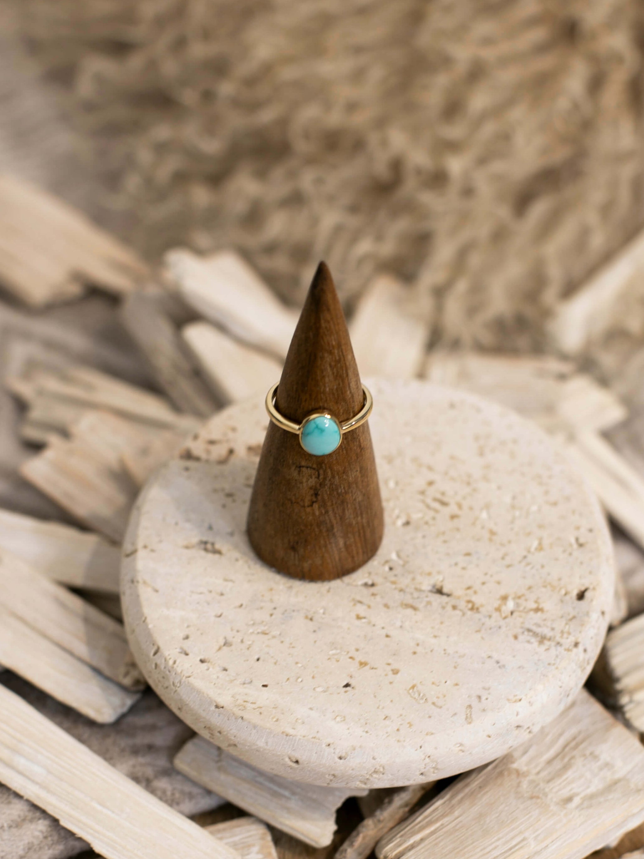 The Paris 14k and Turquoise Ring 13, Sz 8-Rings-Calli Co., Turquoise and Silver Jewelry, Native American Handmade, Zuni Tribe, Navajo Tribe, Brock Texas