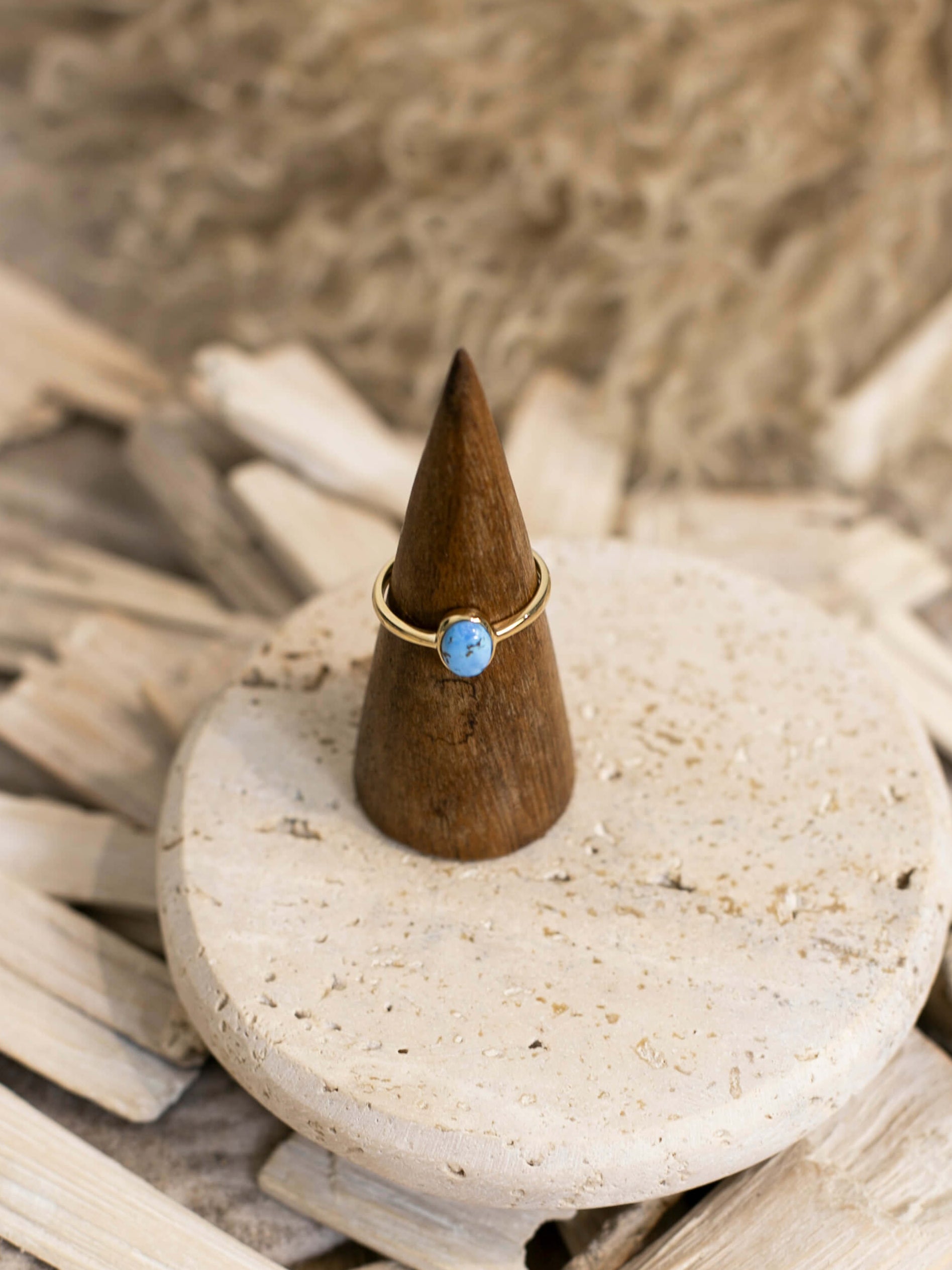 The Paris 14k and Turquoise Ring 15, Sz 9-Rings-Calli Co., Turquoise and Silver Jewelry, Native American Handmade, Zuni Tribe, Navajo Tribe, Brock Texas