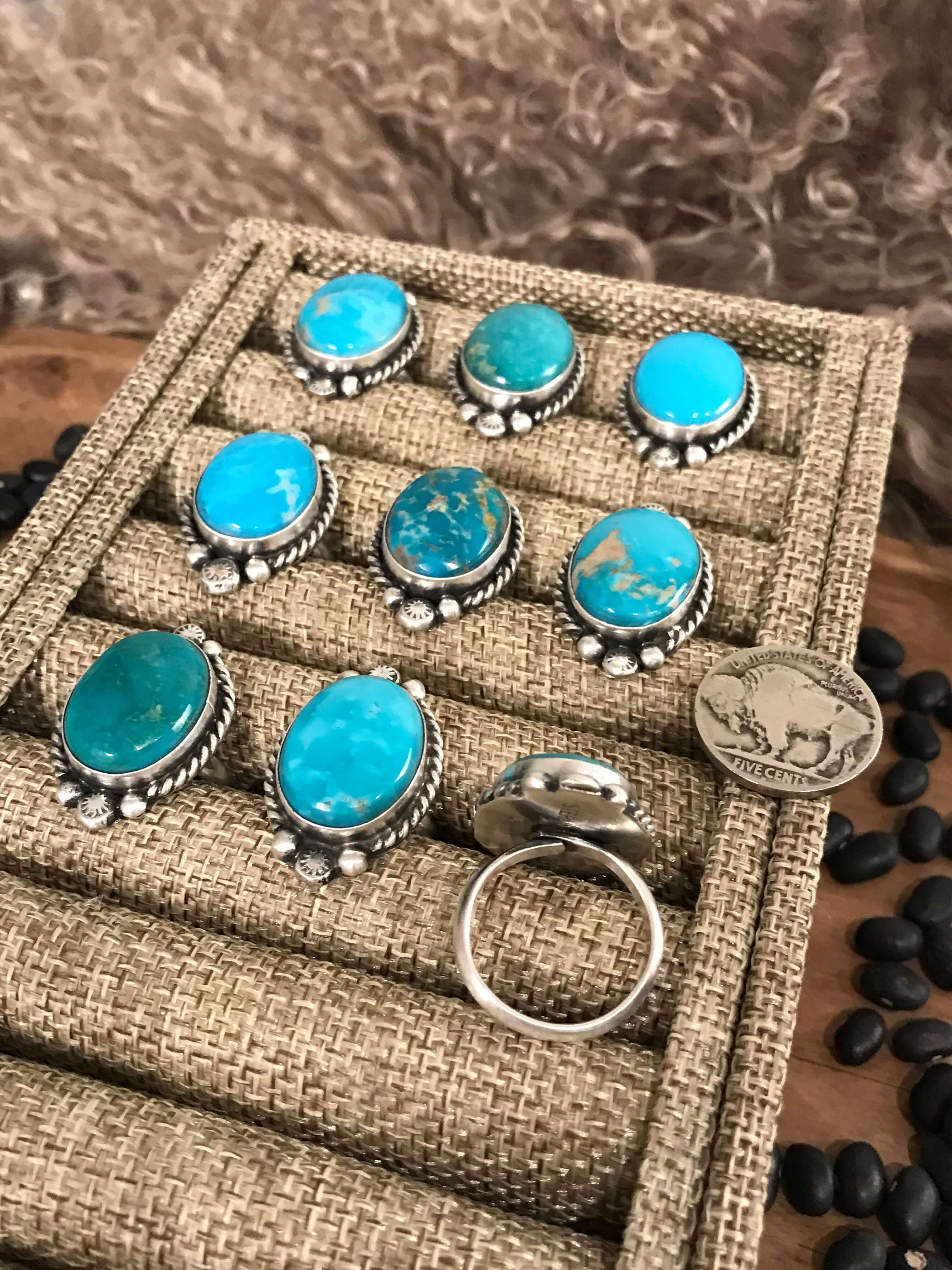 The Marengo Adjustable Rings-Rings-Calli Co., Turquoise and Silver Jewelry, Native American Handmade, Zuni Tribe, Navajo Tribe, Brock Texas