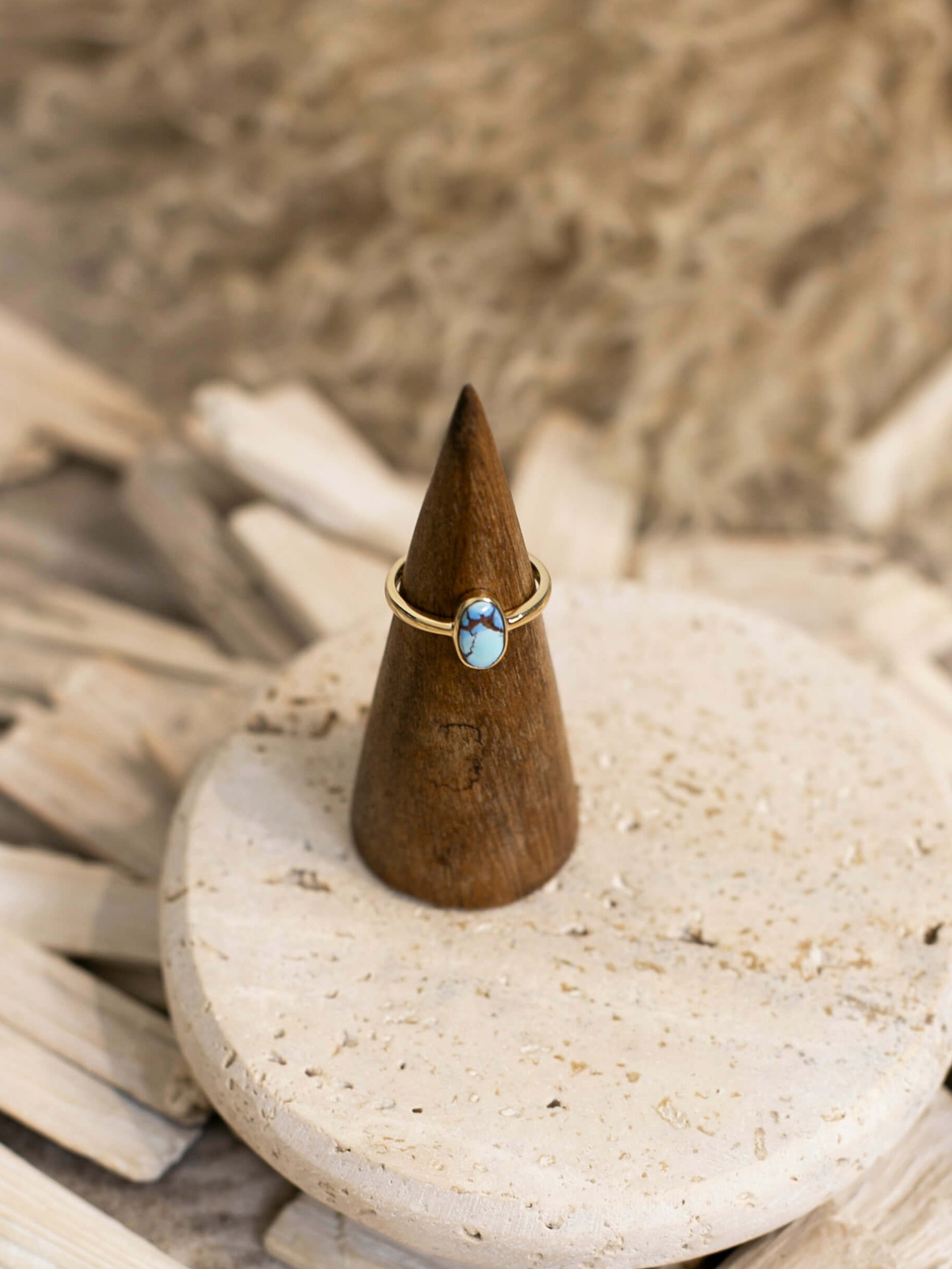 The Paris 14k and Turquoise Ring 19, Sz 6-Rings-Calli Co., Turquoise and Silver Jewelry, Native American Handmade, Zuni Tribe, Navajo Tribe, Brock Texas