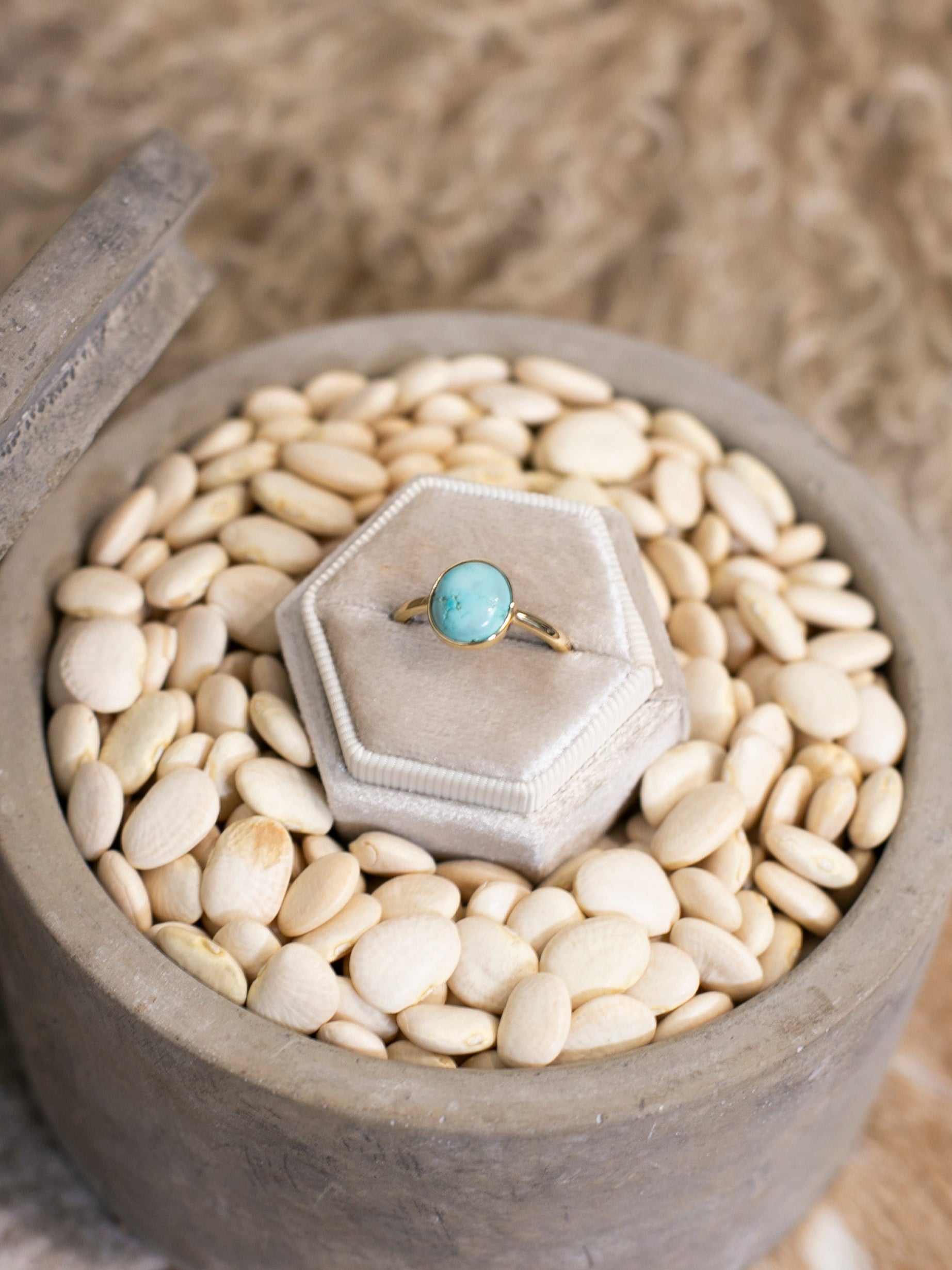 The Bordeaux 14k and Turquoise Ring 12, Sz 9-Rings-Calli Co., Turquoise and Silver Jewelry, Native American Handmade, Zuni Tribe, Navajo Tribe, Brock Texas