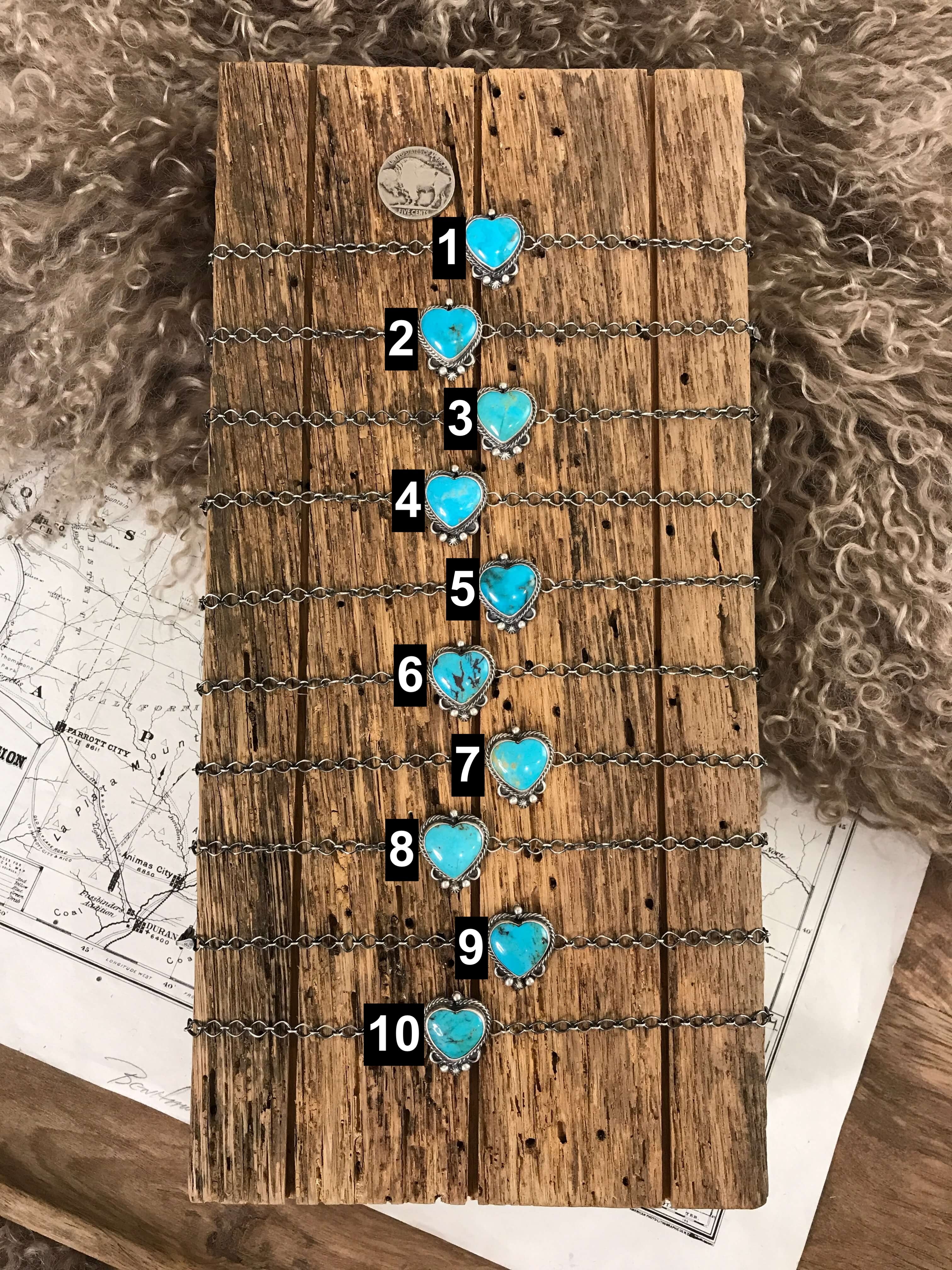 The Heart Link Bracelets-Bracelets & Cuffs-Calli Co., Turquoise and Silver Jewelry, Native American Handmade, Zuni Tribe, Navajo Tribe, Brock Texas