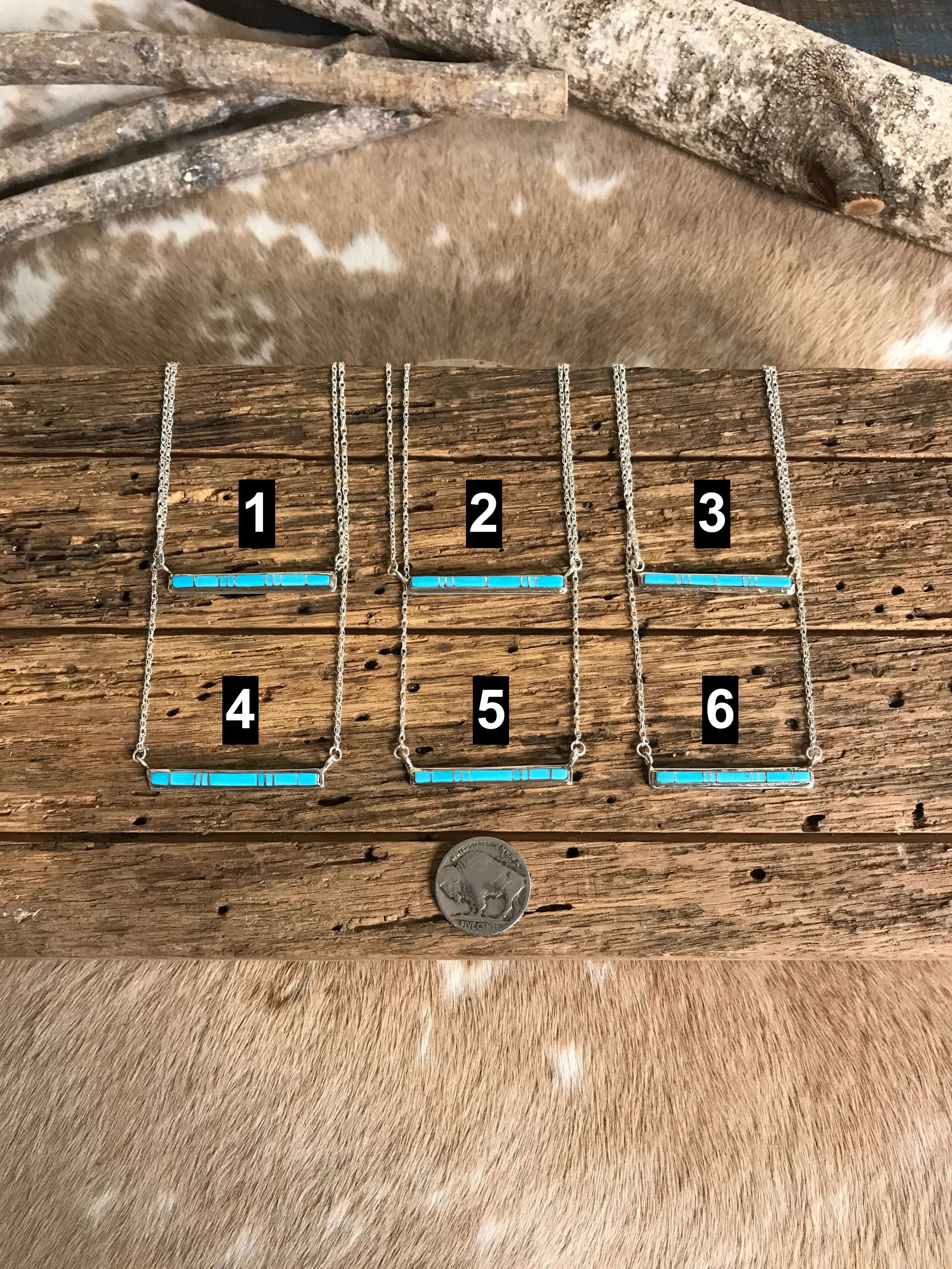 The Kiva Turquoise Inlay Necklaces-Necklaces-Calli Co., Turquoise and Silver Jewelry, Native American Handmade, Zuni Tribe, Navajo Tribe, Brock Texas